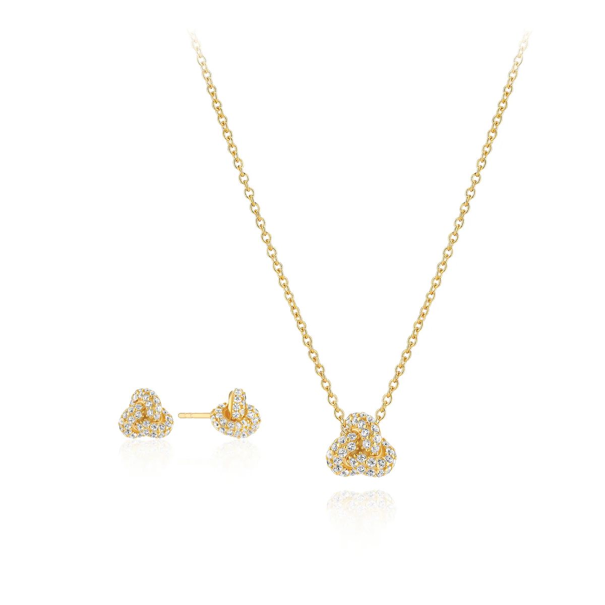 Funkelndes Pavé-Knoten-Schmuckset