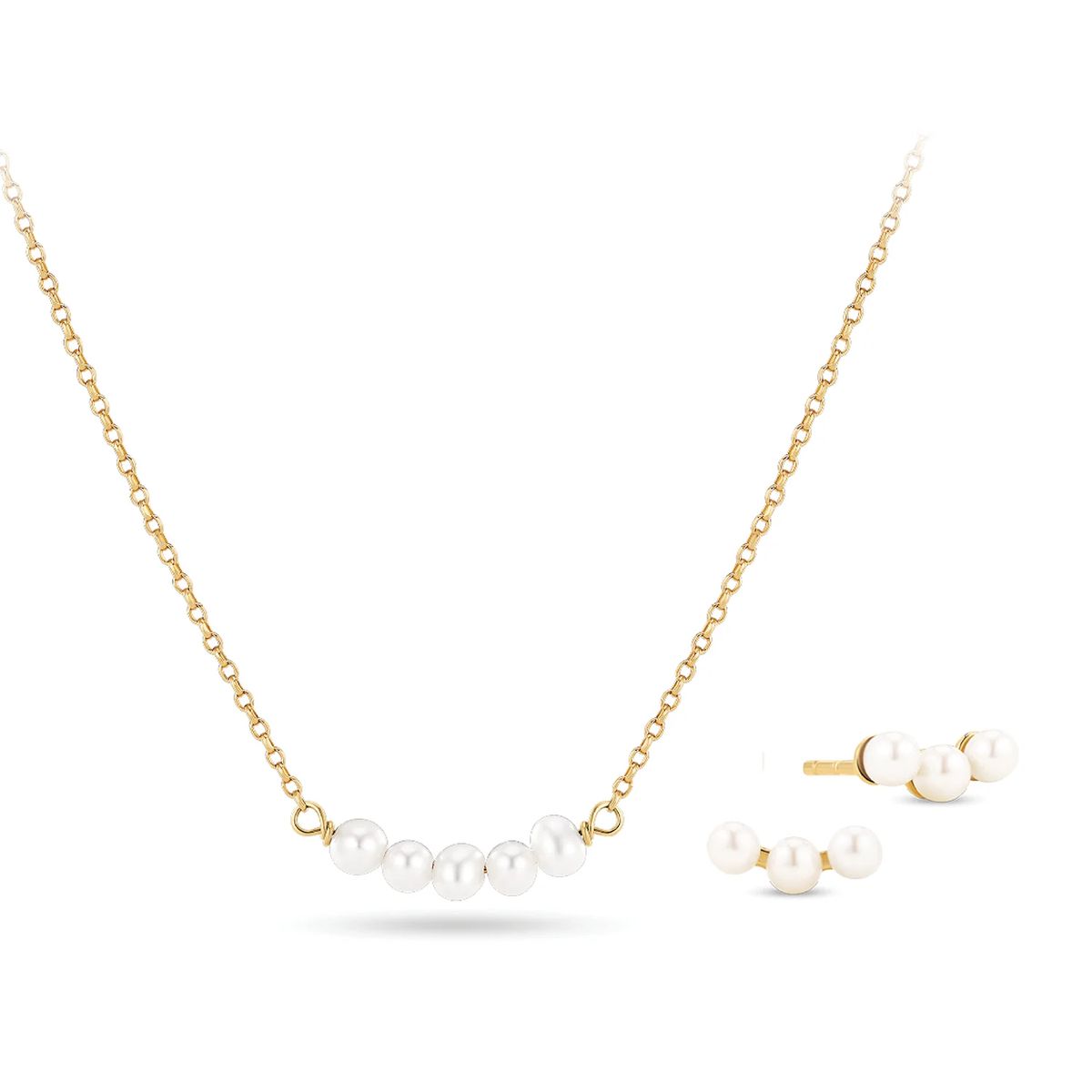 Set aus Perlenkette und Ohrringen