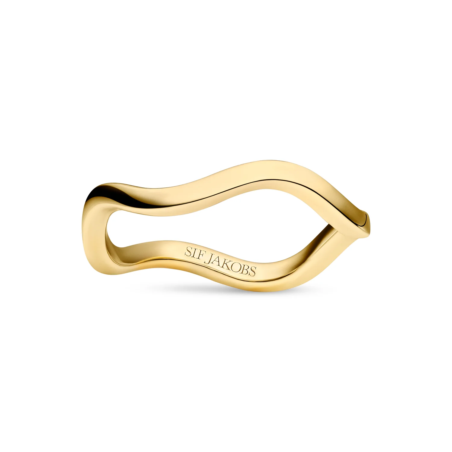 Skulpturaler wellenförmiger polierter Ring