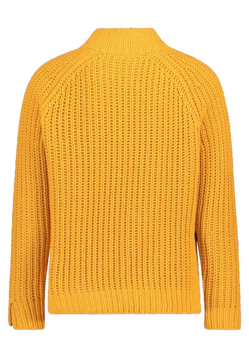 Gerippter Strickpullover mit Stehkragen