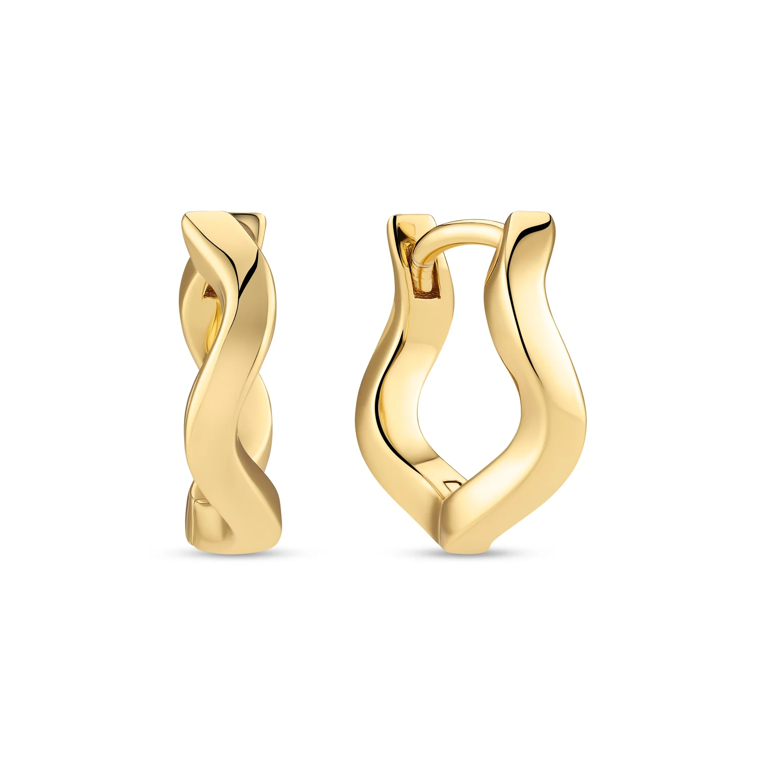 Skulpturale Goldene Wellen-Creolen