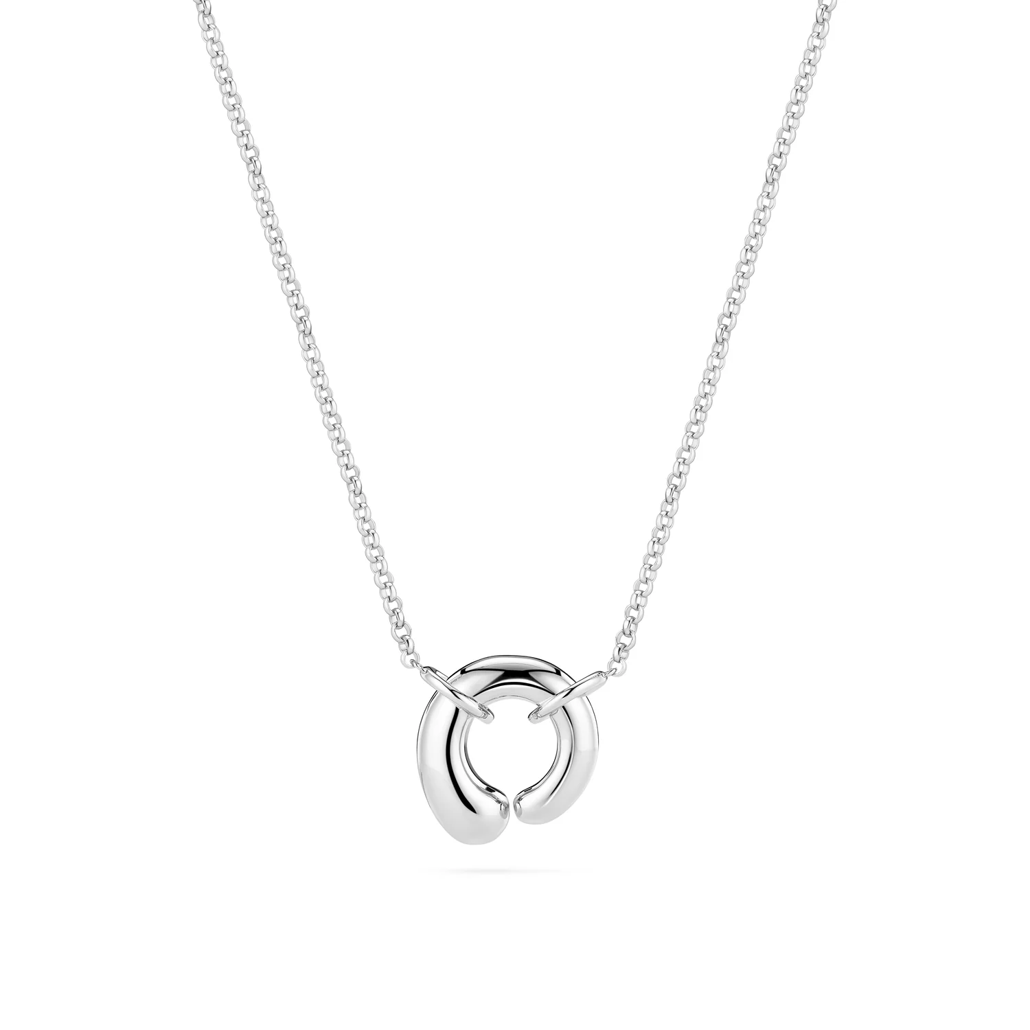 Moderne Halskette mit offenem Ringanhänger