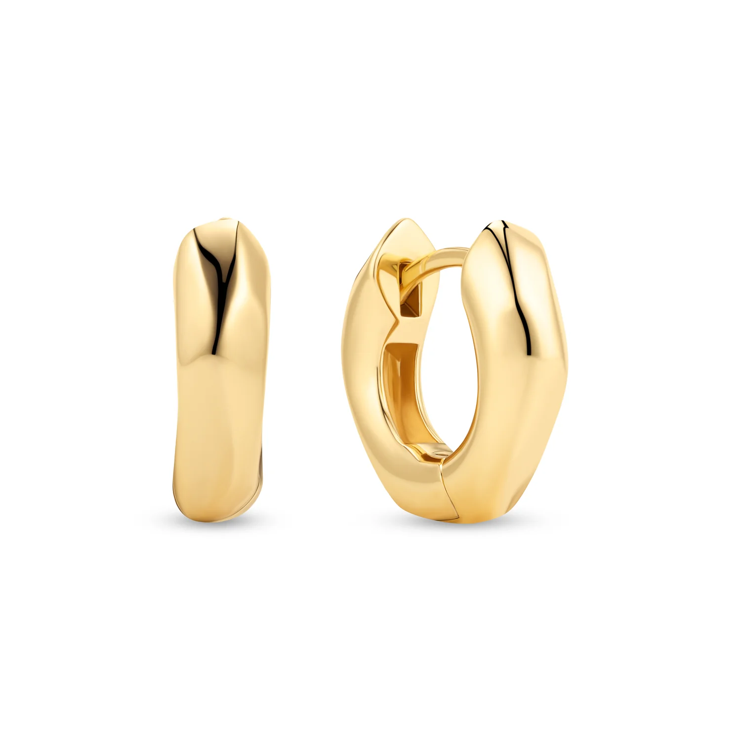 Organisch gewellte goldene Huggies