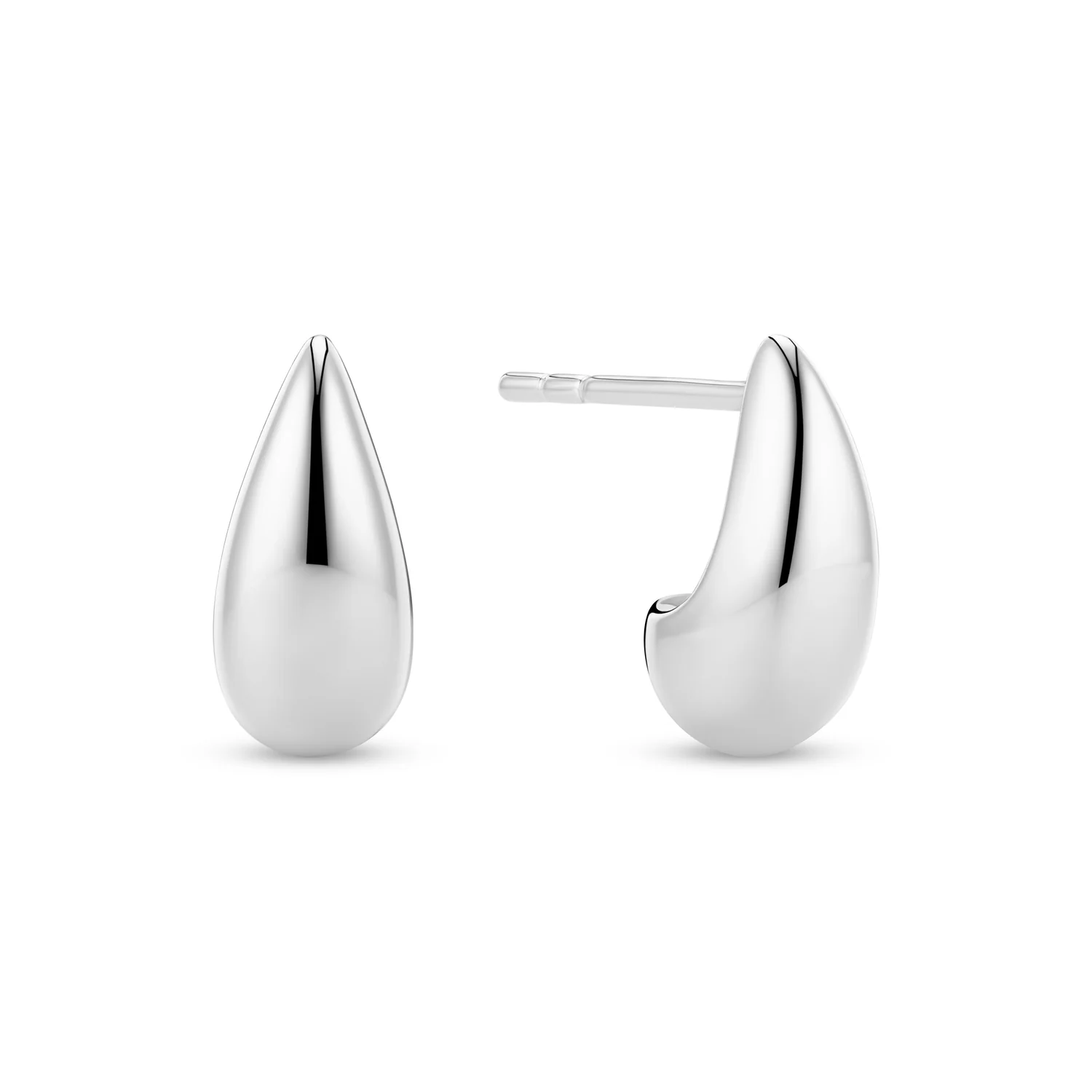 Minimalistische Silberne Tropfen-Ohrstecker