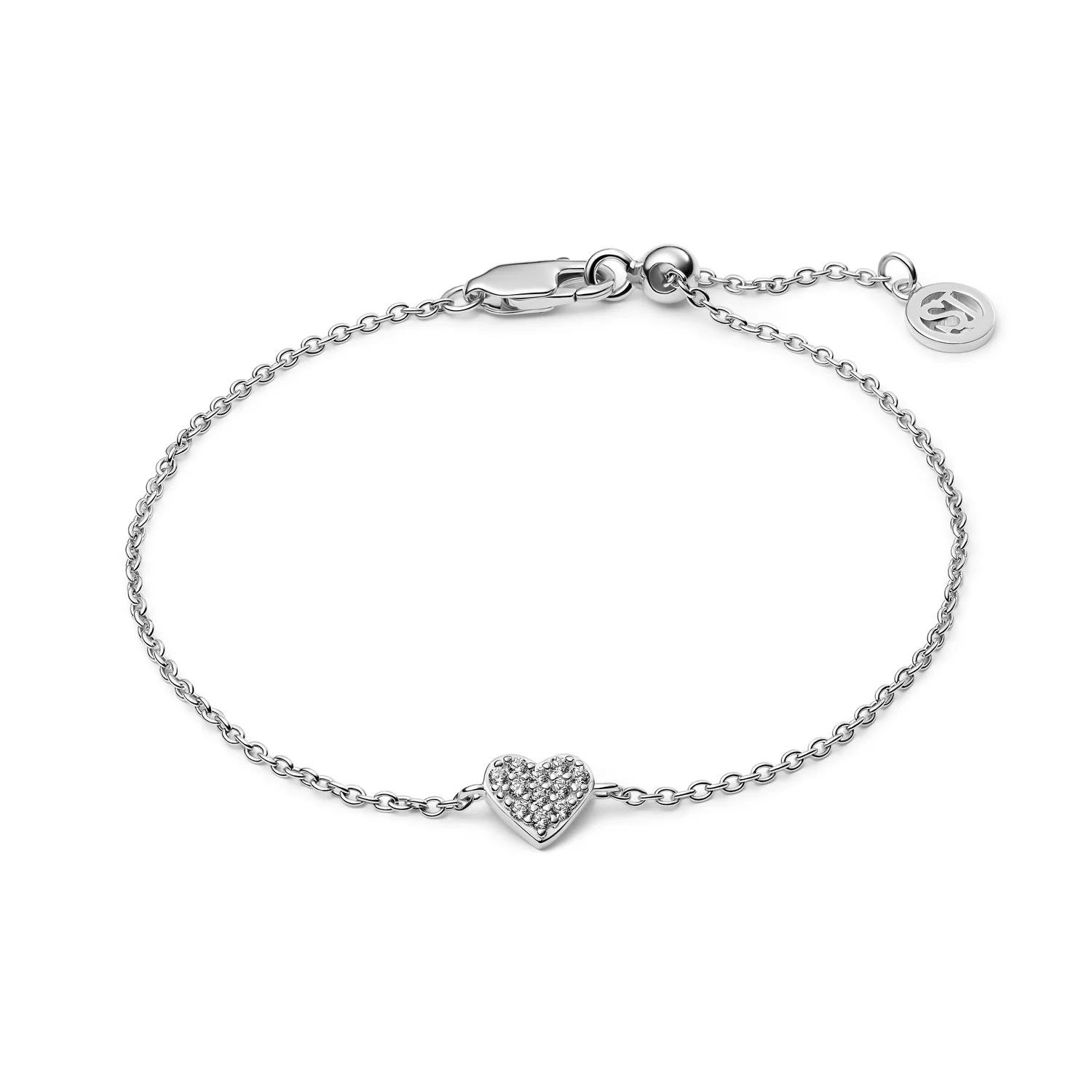 Zartes Gliederketten-Armband mit Herzanhänger