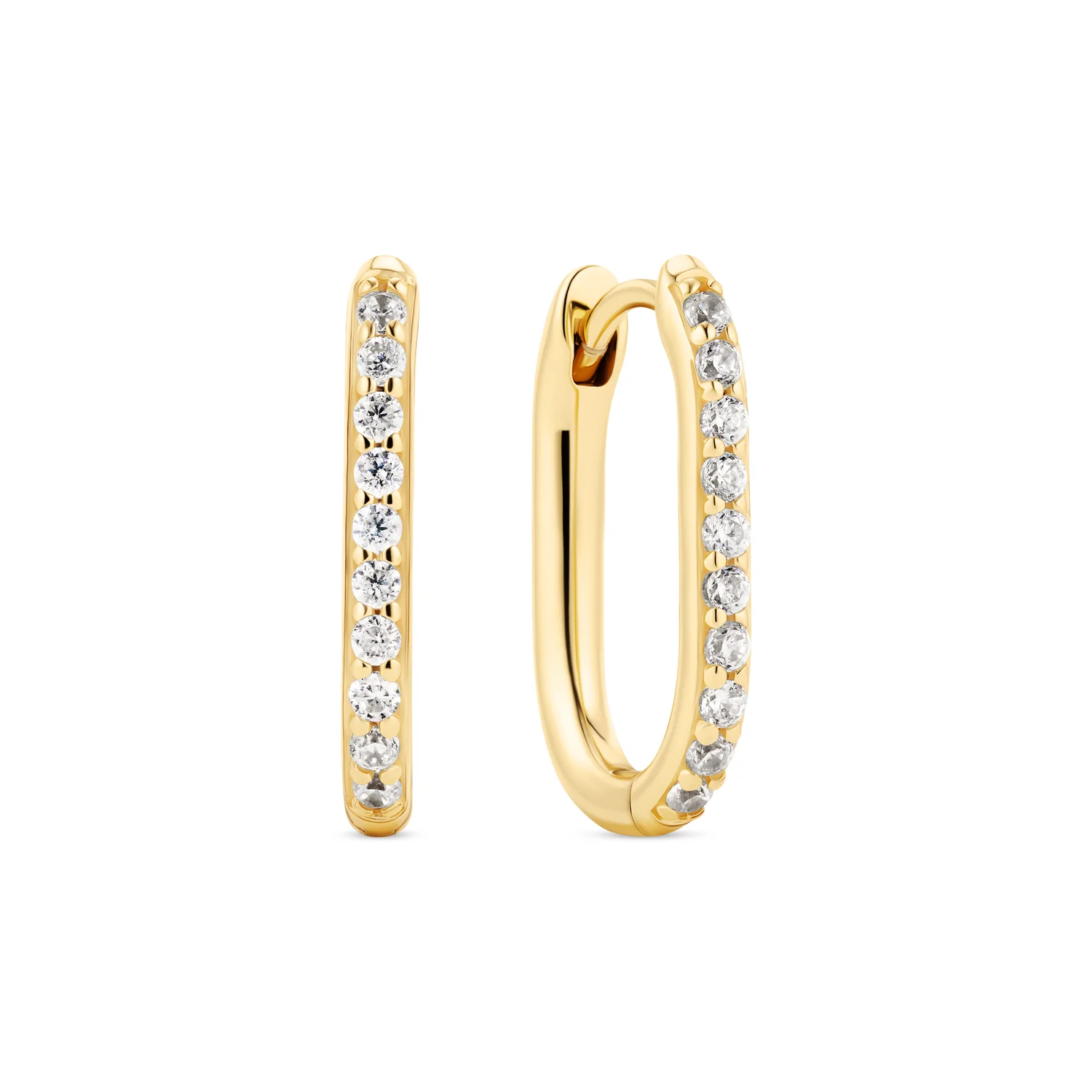 Elegante rechteckige Pave-Creolen