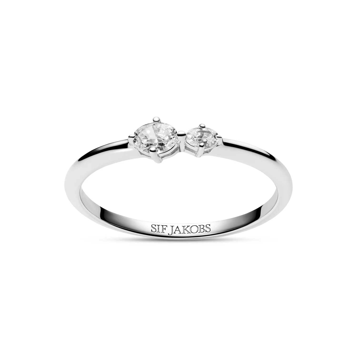 Eleganter Zweistein-Ring mit Ovalschliff
