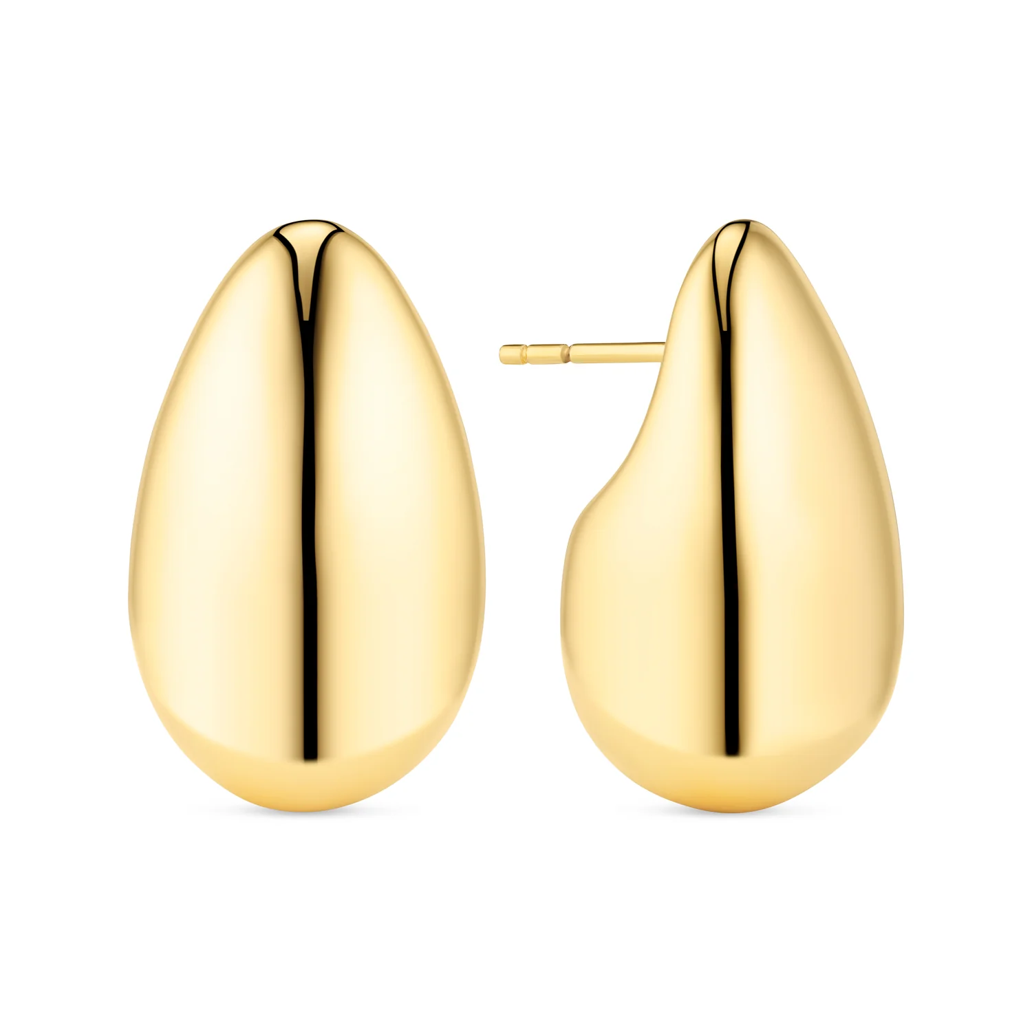Große polierte Teardrop-Ohrstecker