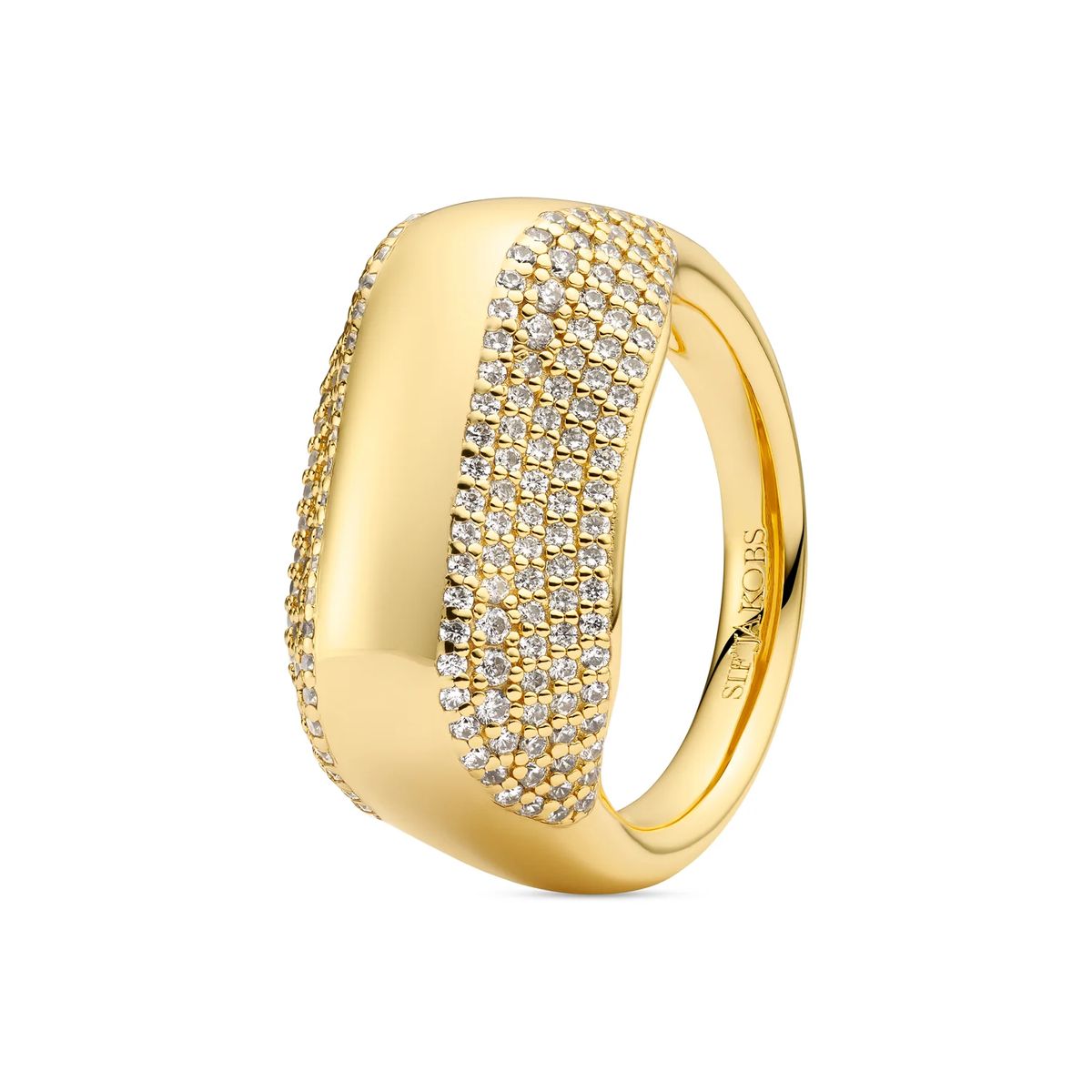 Dome-Ring mit Pavé-Akzent