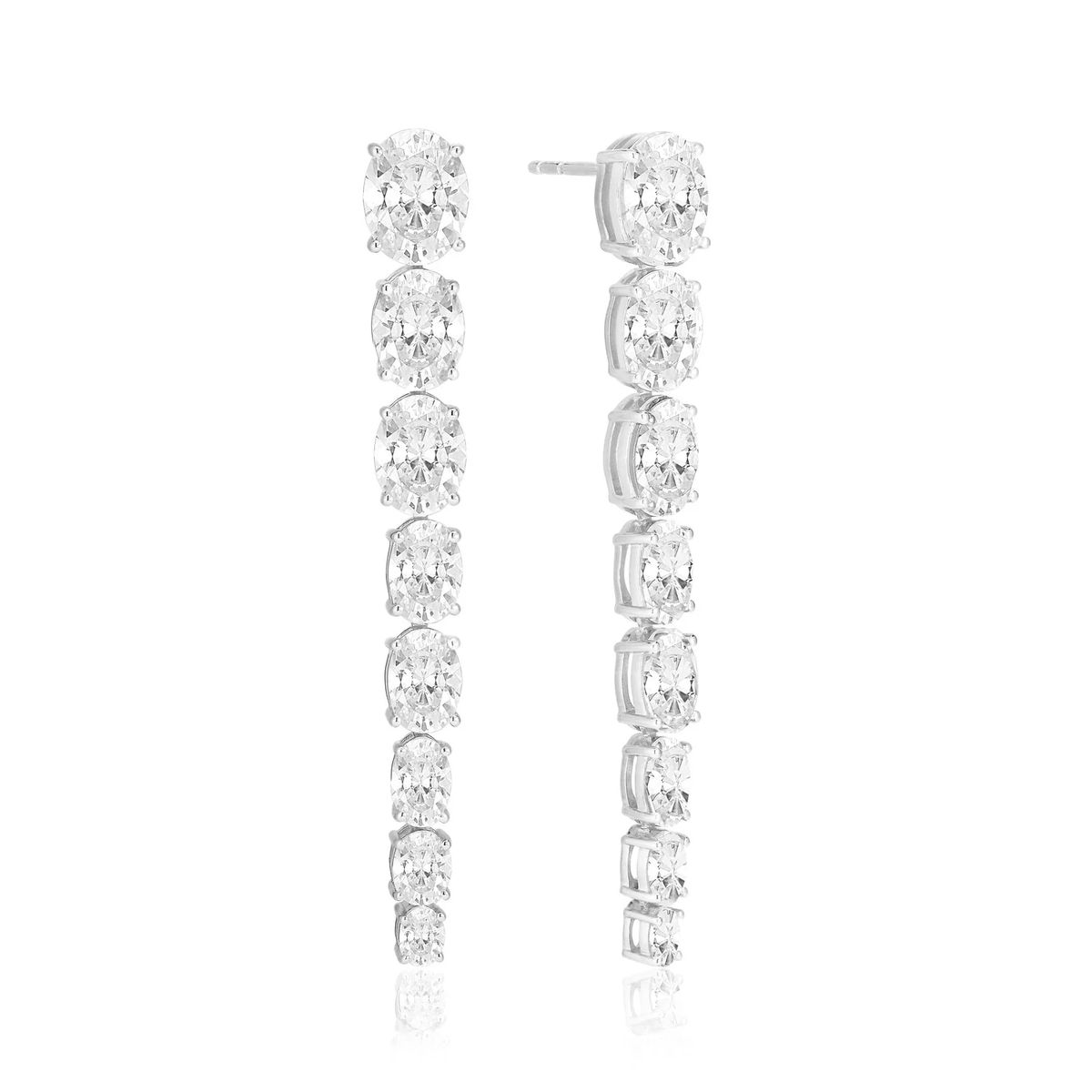 Elegante achtfache ovale Drop-Ohrringe