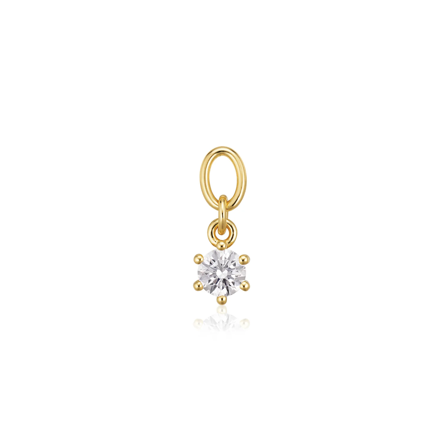 Charm mit rundem Solitärstein