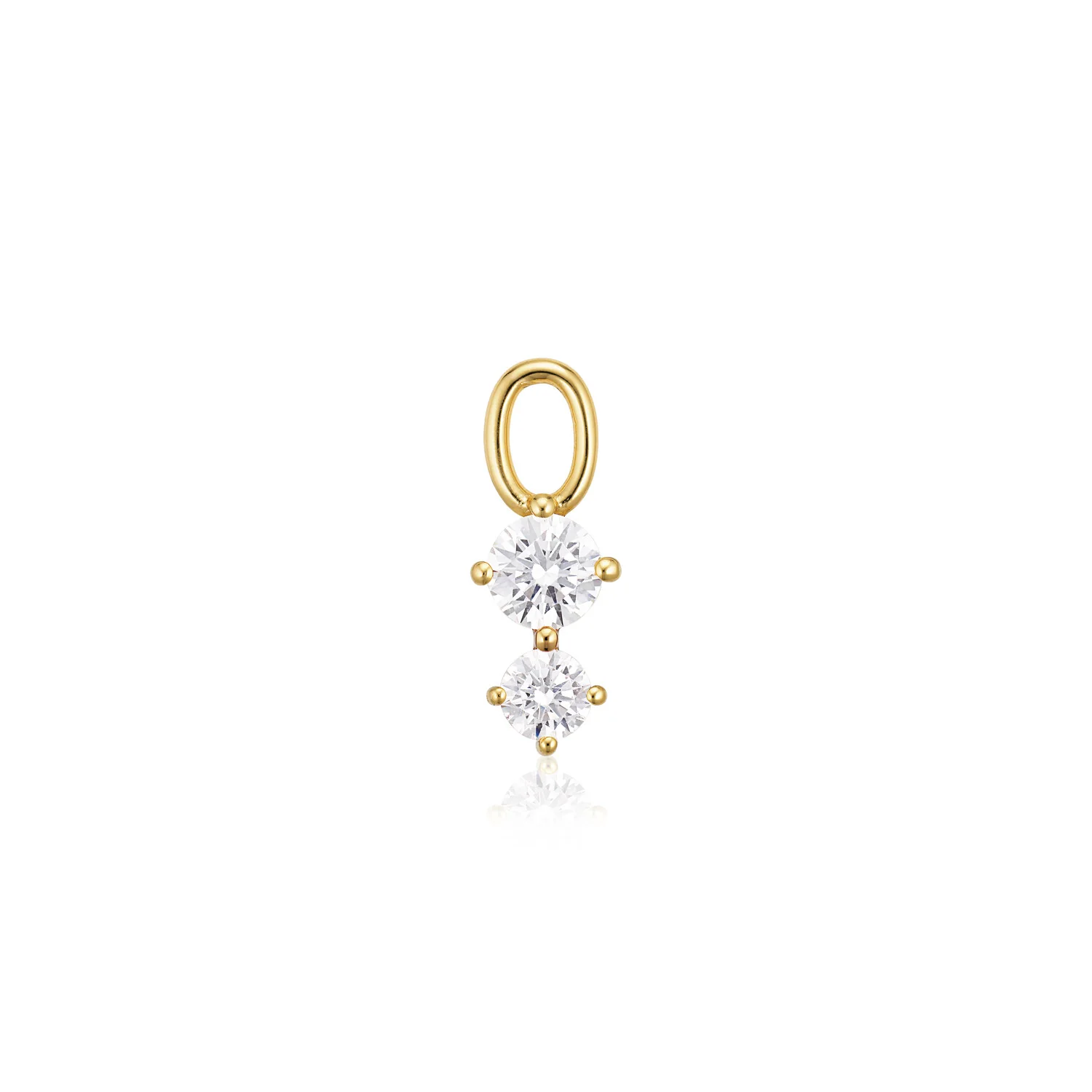 Anhänger-Charm mit zwei Brillantschliff-Steinen