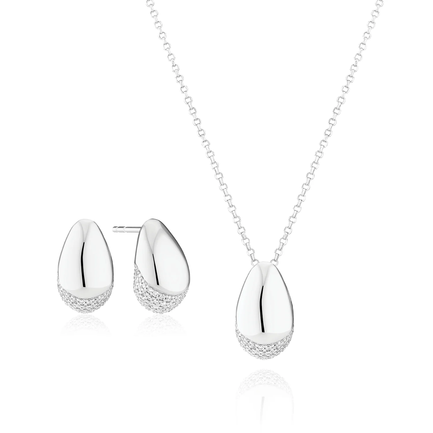 Schmuckset mit Pavé-Tropfen
