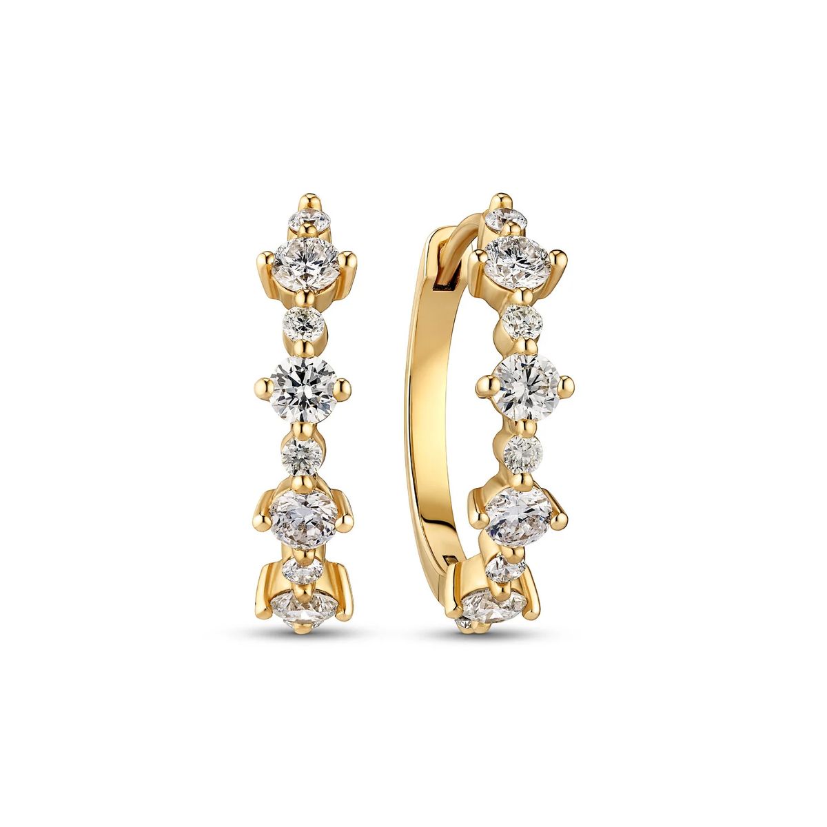 Glitzernde Diamant-Huggie-Creolen