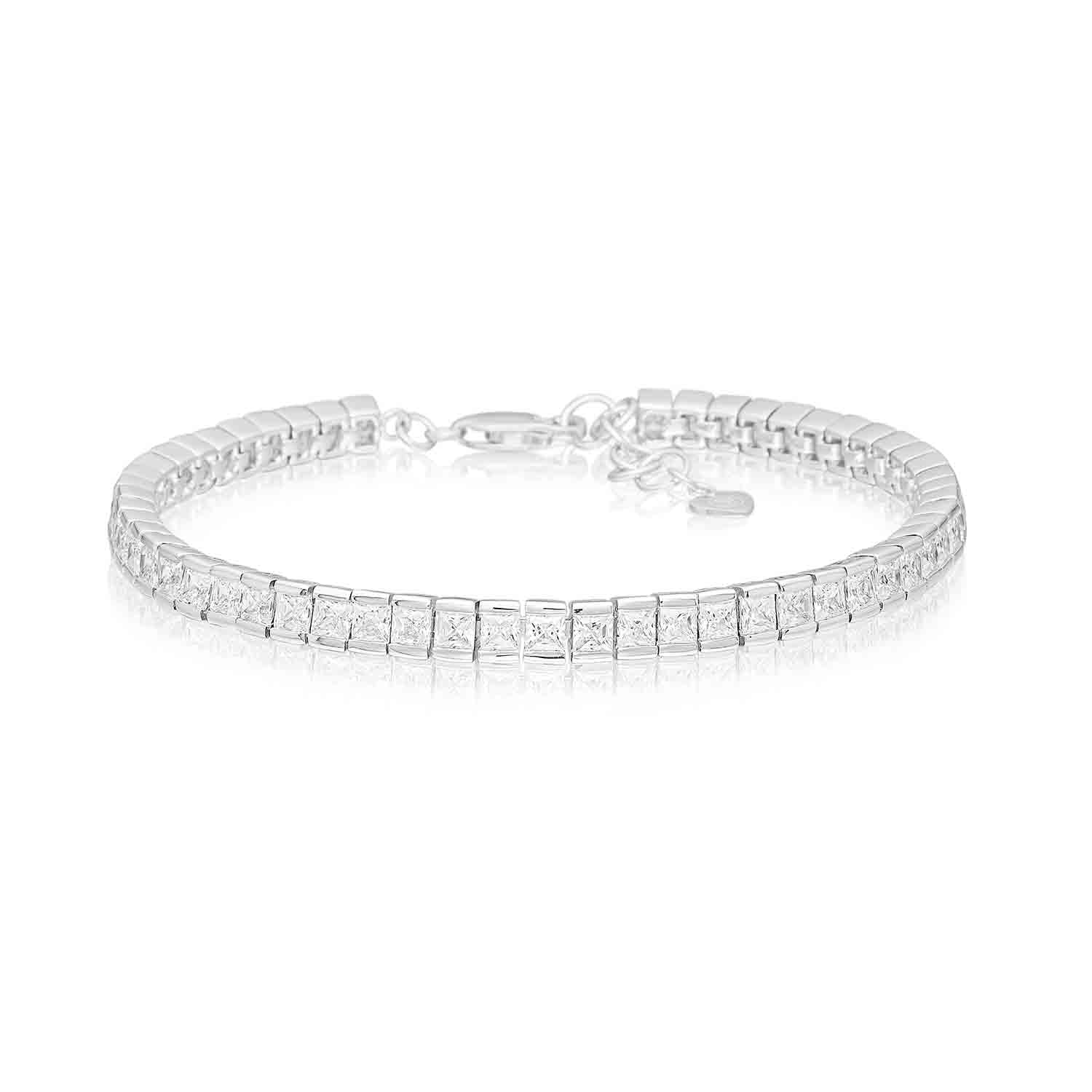 Funkelndes Tennisarmband mit Quadratschliff