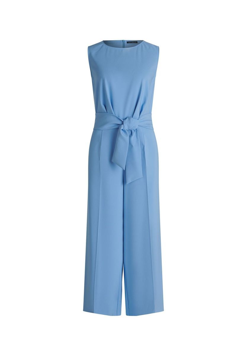 Ärmelloser Jumpsuit mit verkürztem Bein und Gürtel