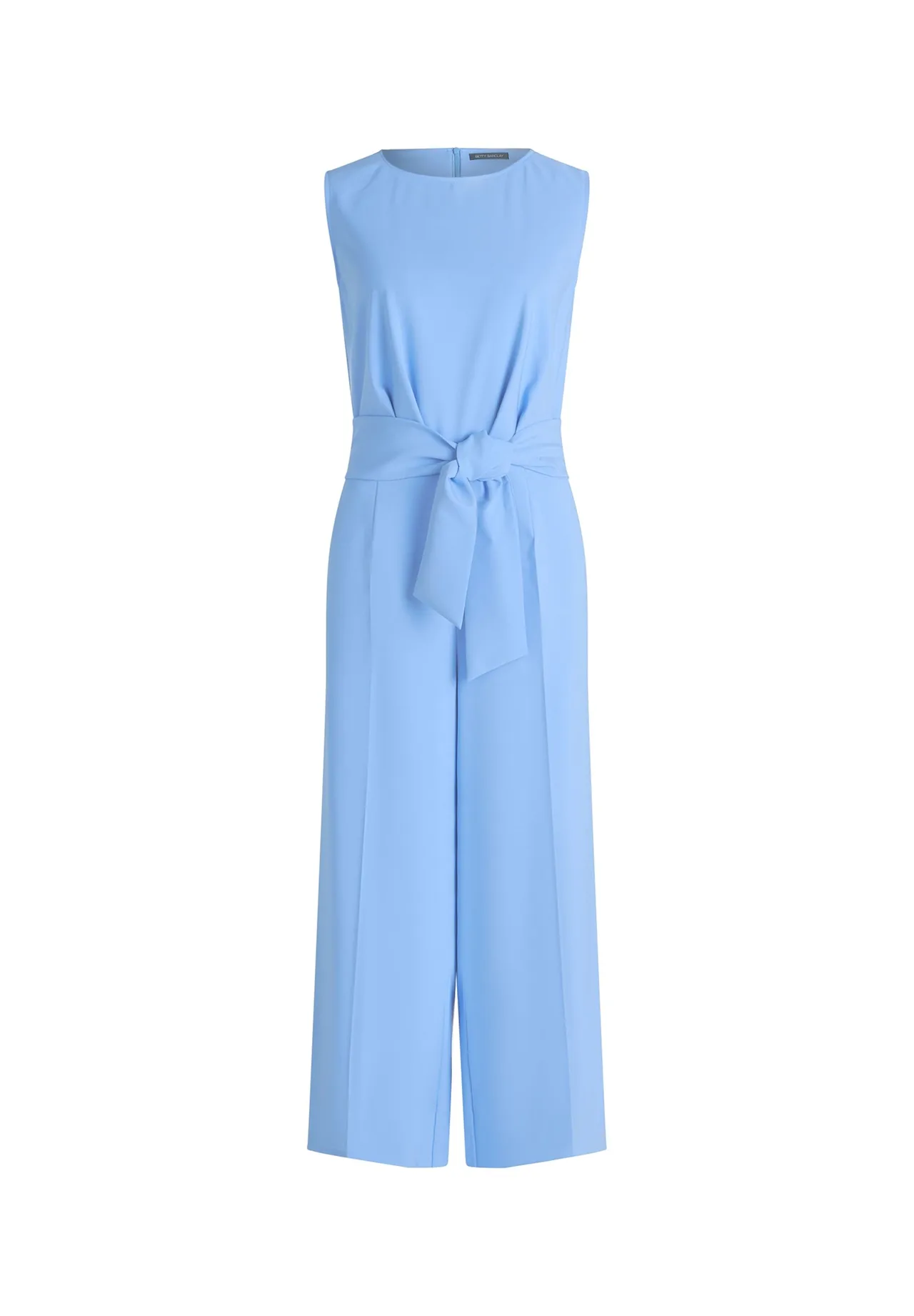 Ärmelloser Jumpsuit mit verkürztem Bein und Gürtel