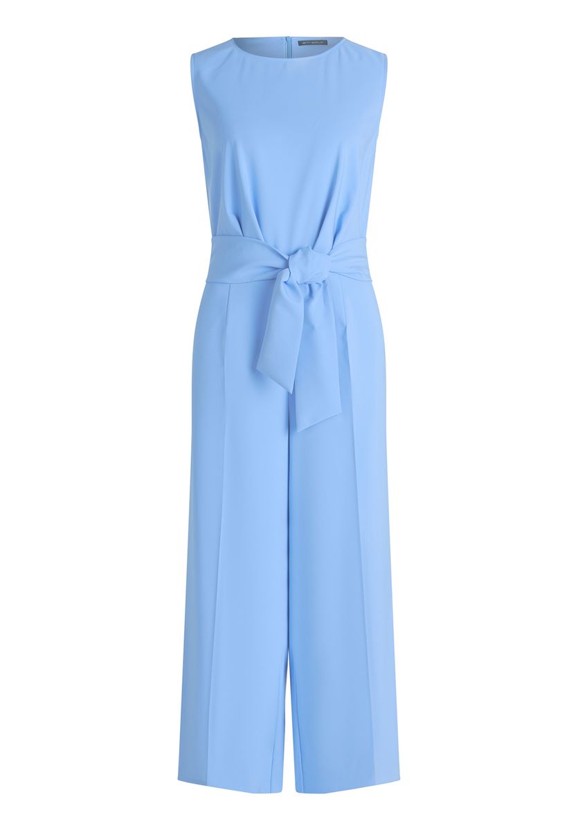 Ärmelloser Jumpsuit mit verkürztem Bein und Gürtel