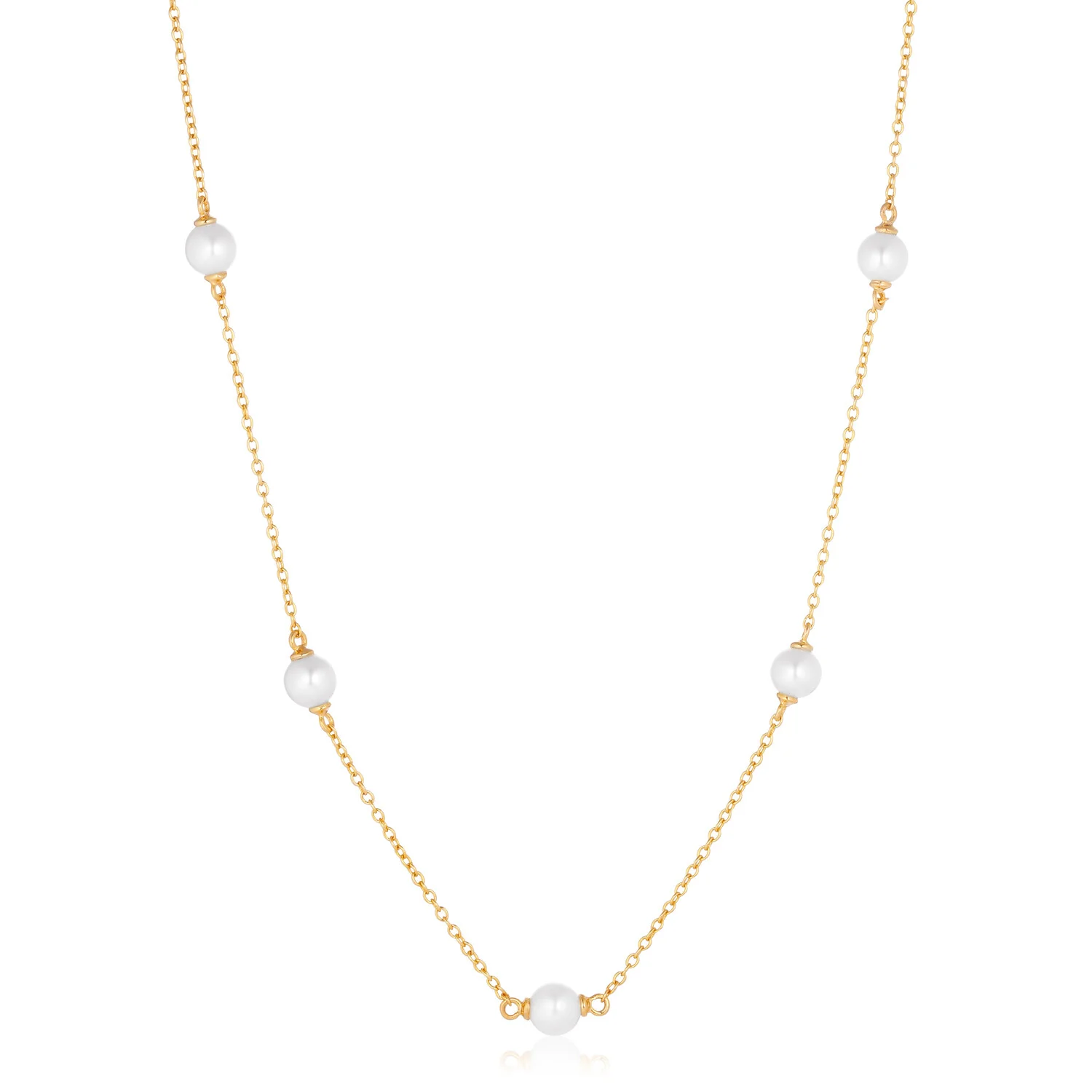 Elegante Perlenkette im Station-Stil