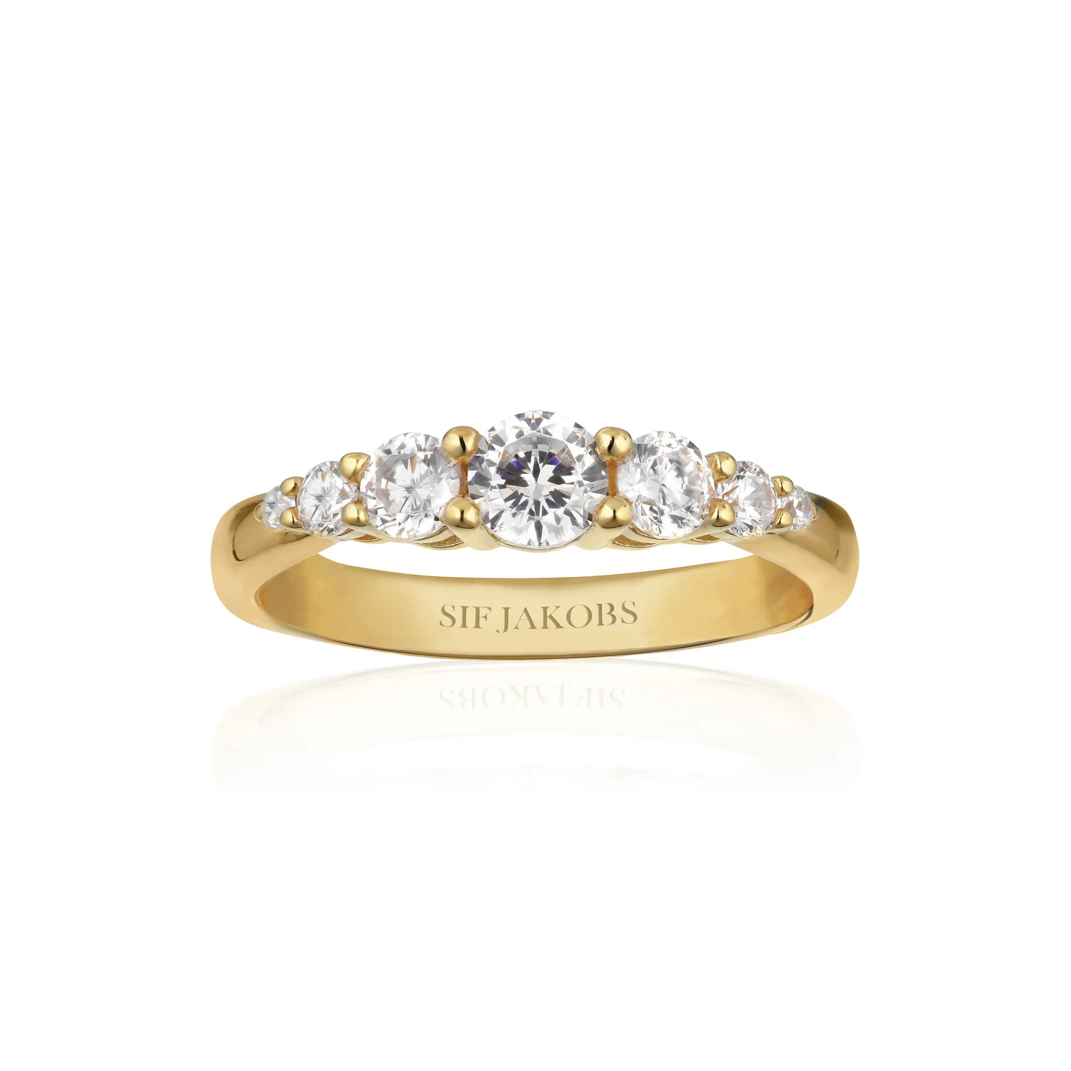 Polierter Ring mit Siebenfacher Reihung
