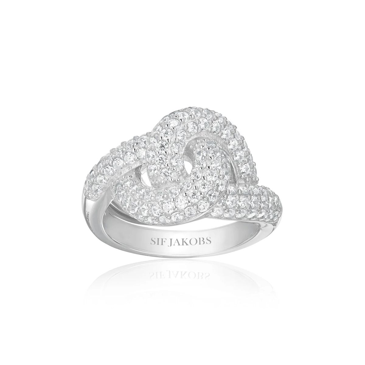 Ineinandergreifender Ring mit Pavé-Besatz