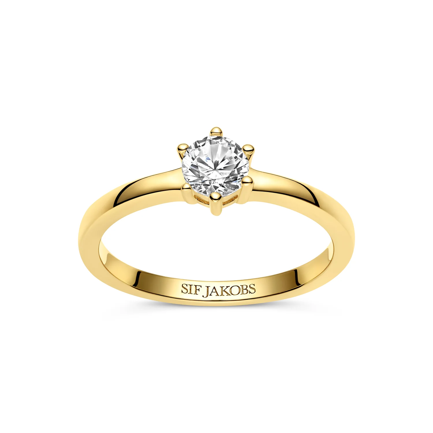 Solitärring mit Krappenfassung in Gold