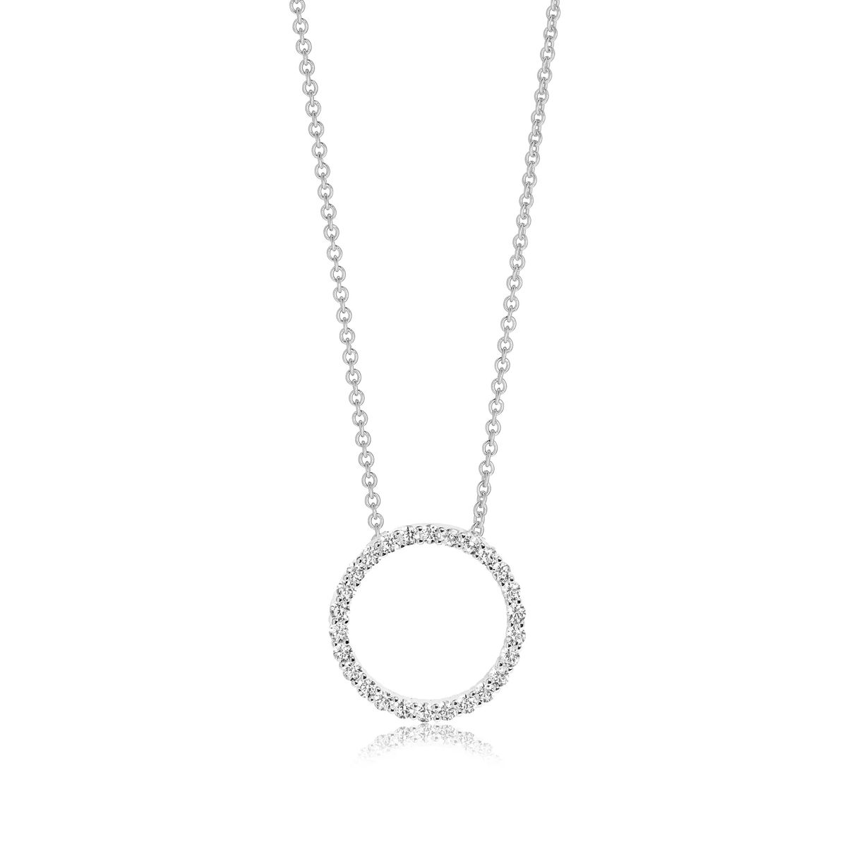 Halskette mit Pavé-Kreis-Anhänger
