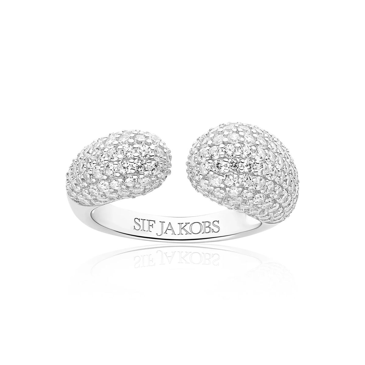 Offener Bypass-Ring mit Pavé-Besatz