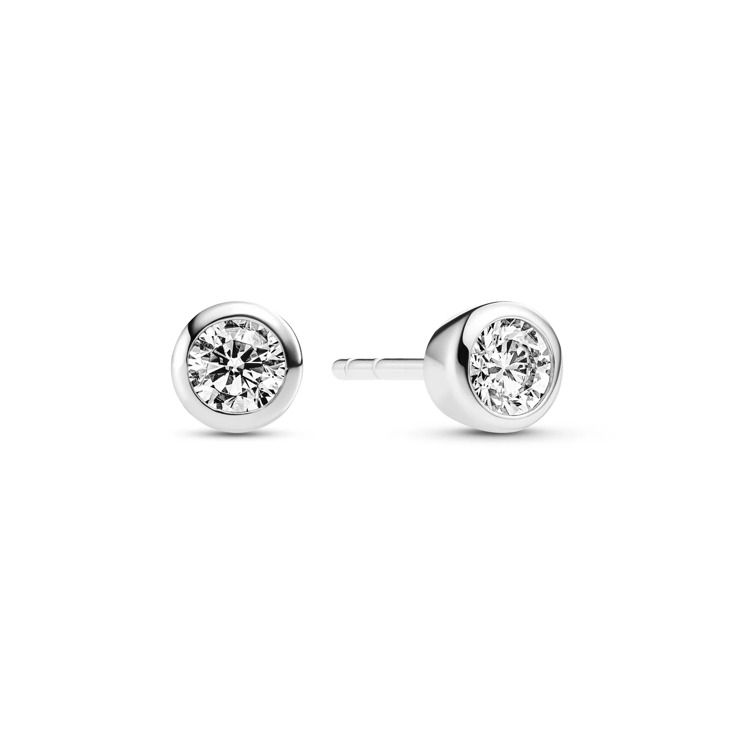 Elegante Solitär-Ohrstecker mit Zargenfassung