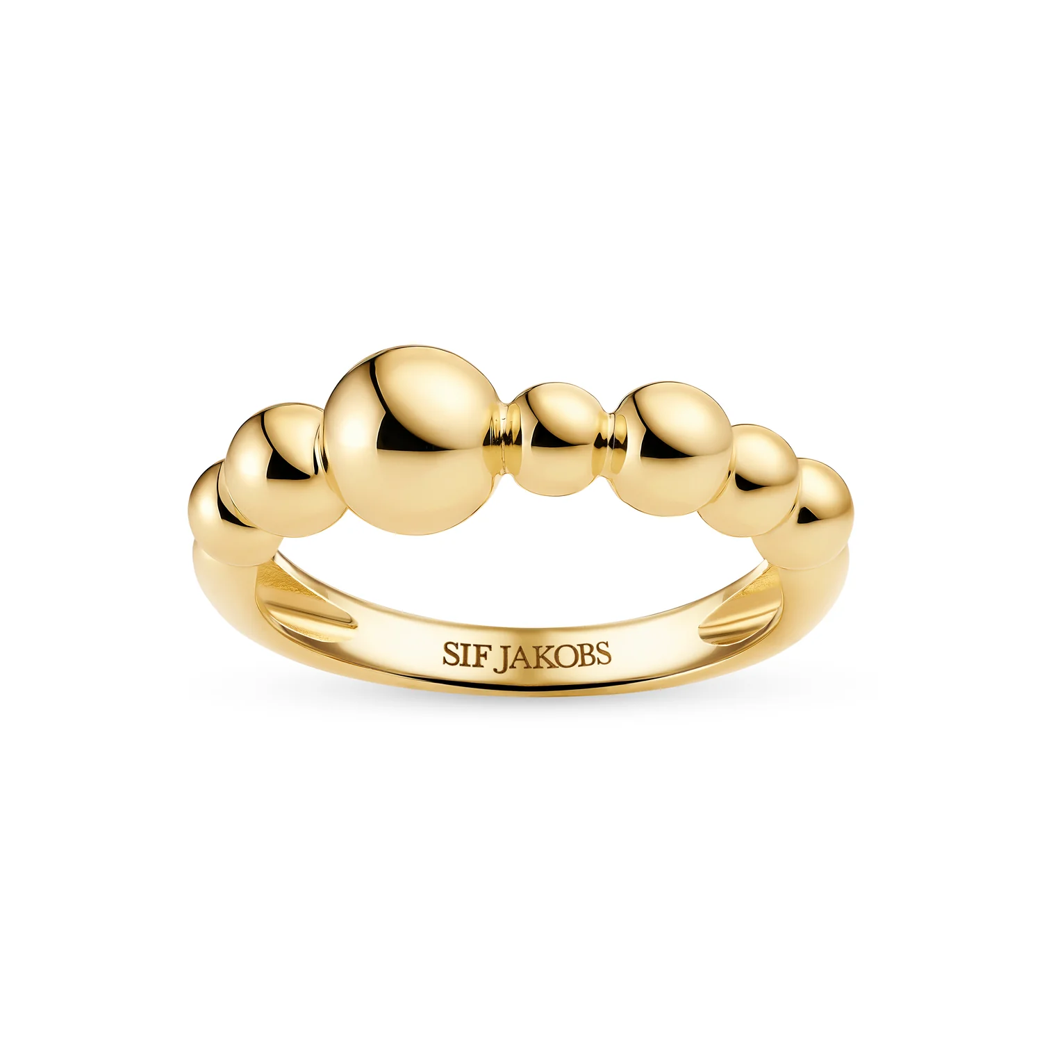 Skulpturaler Ring mit Kugeln