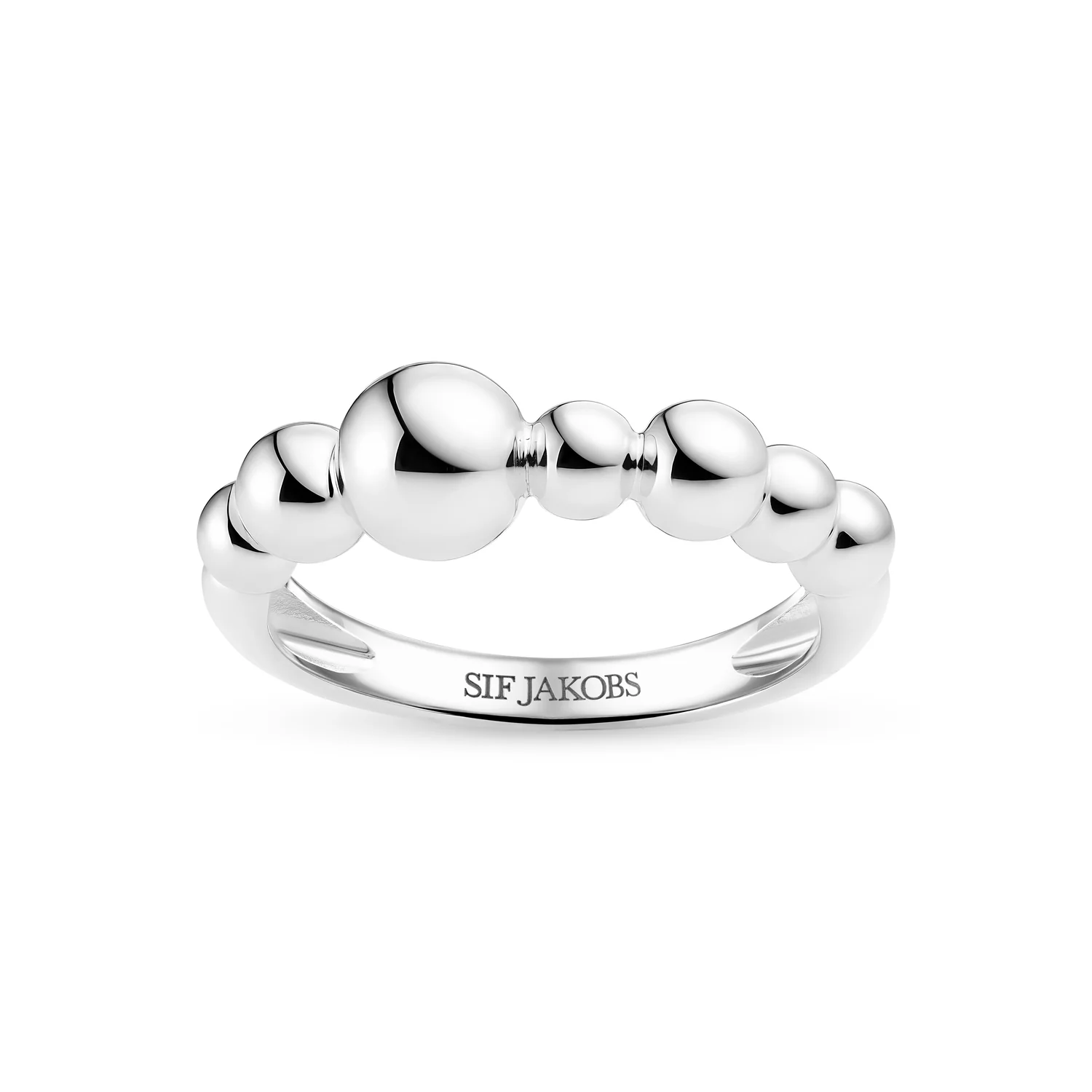 Moderner polierter Ring im Kugel-Design