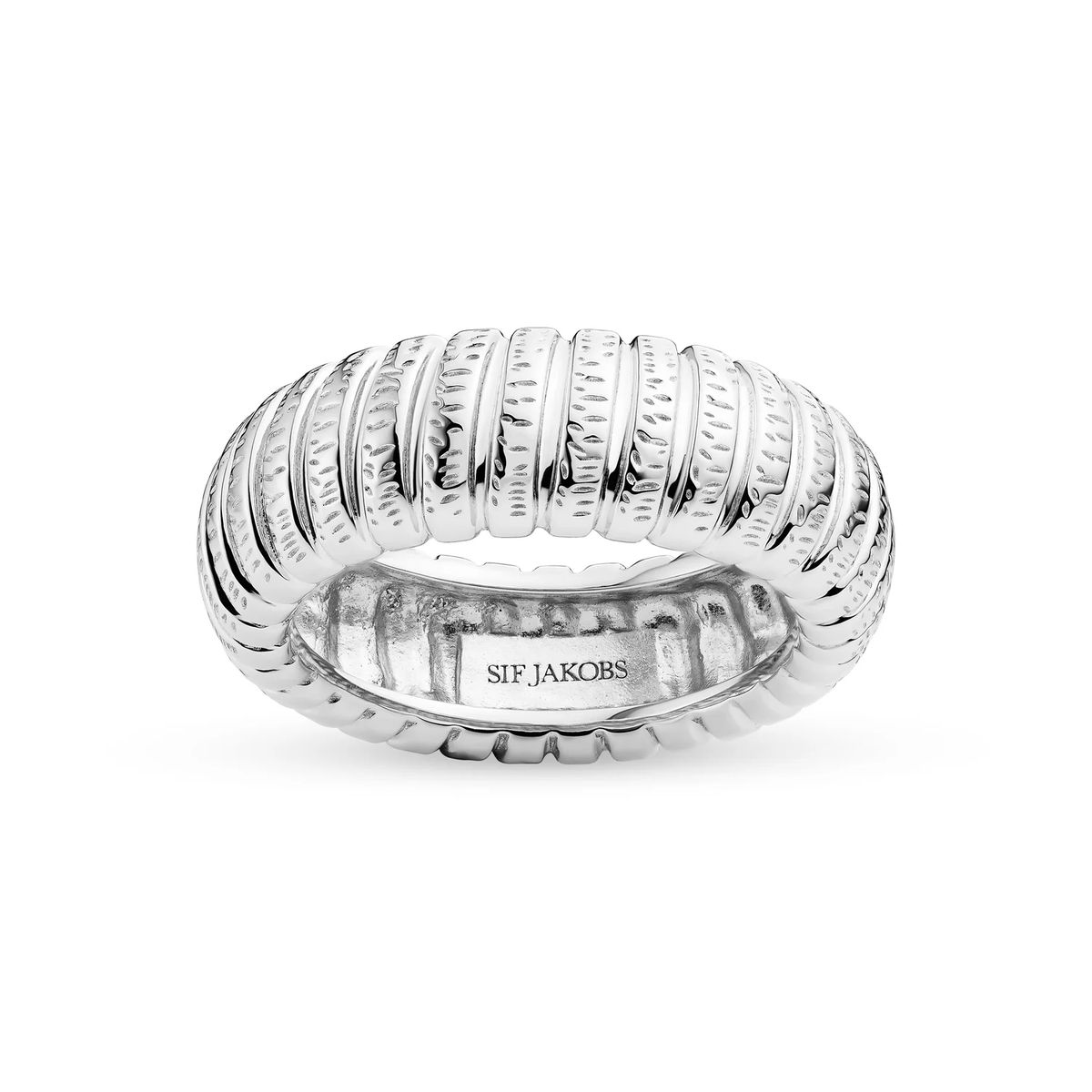 Strukturierter Gerippter Statement-Ring