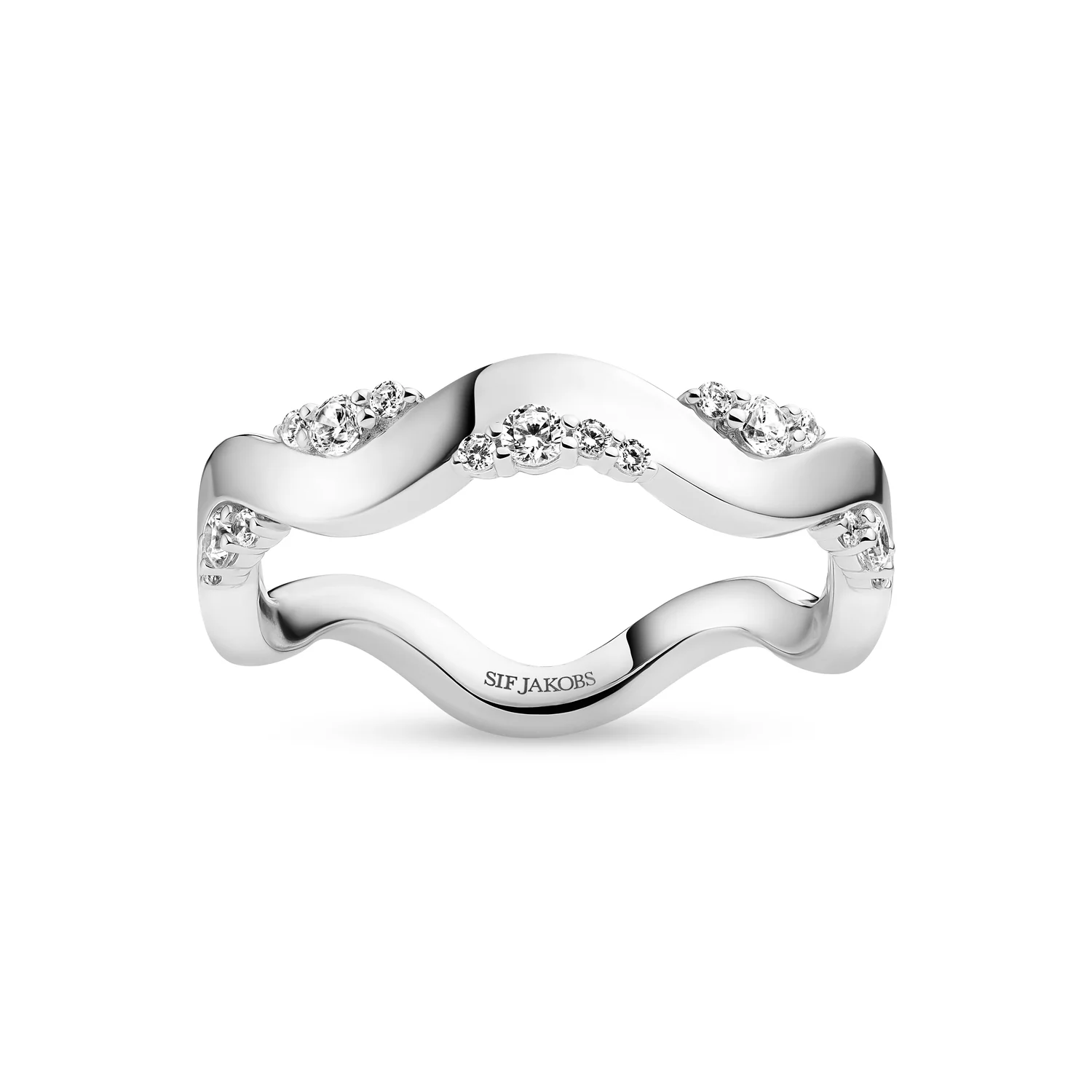 Zirkonia-Ring mit Wellendesign