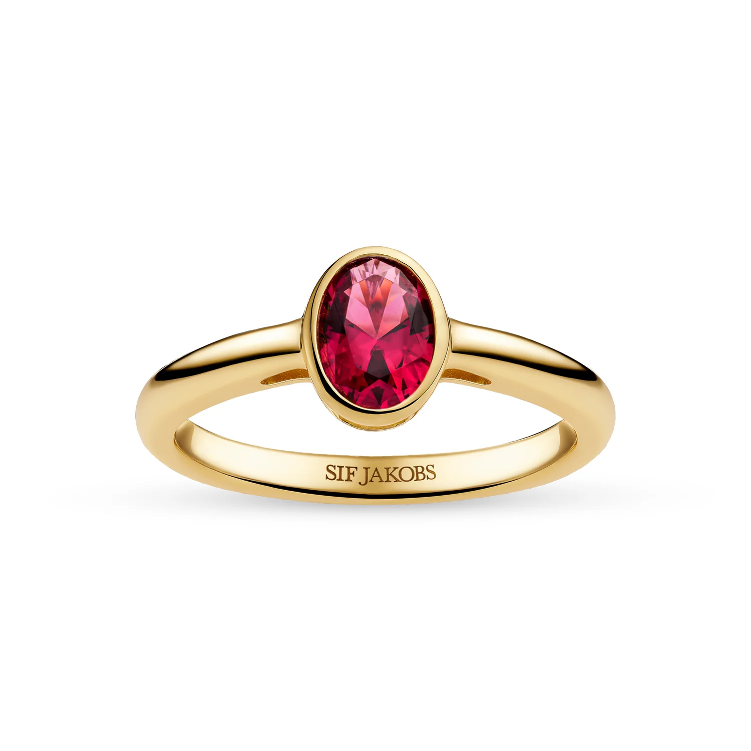 Goldring mit ovalem Edelstein