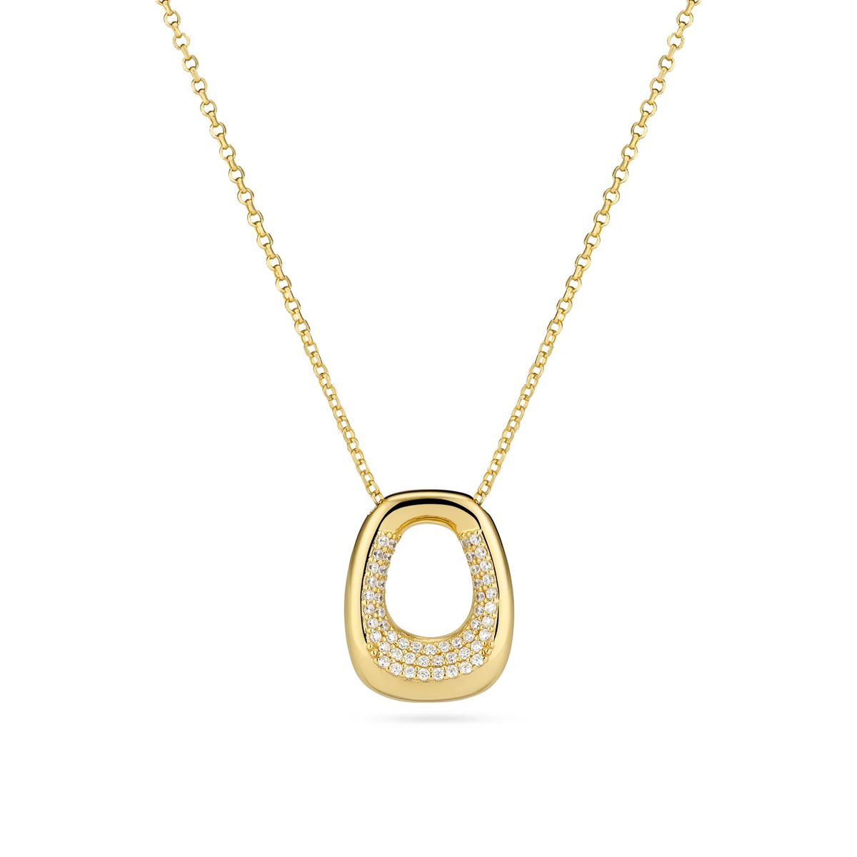 Halskette mit handtaschenförmigem Pavé-Anhänger