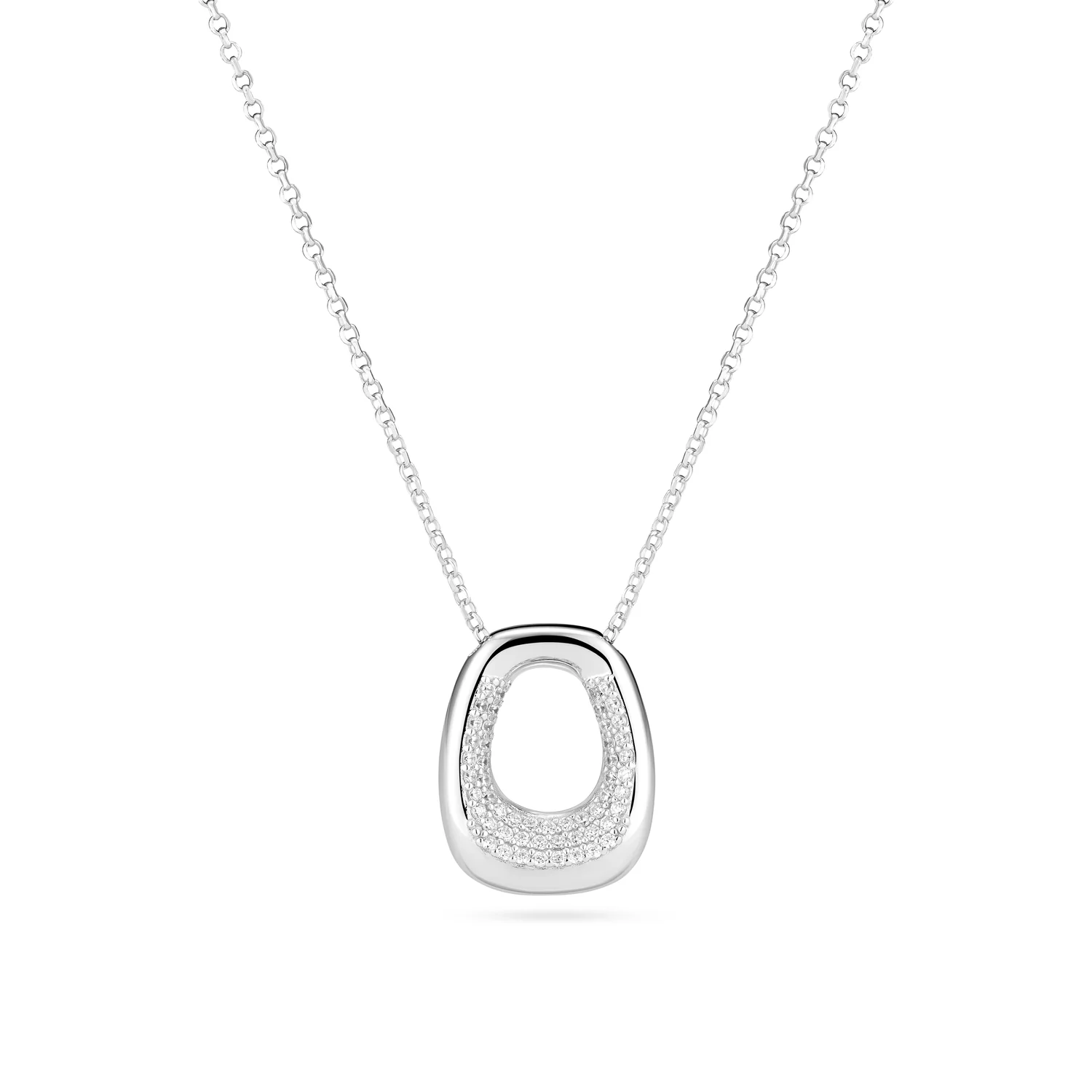Moderne Halskette mit Pavé-Anhänger
