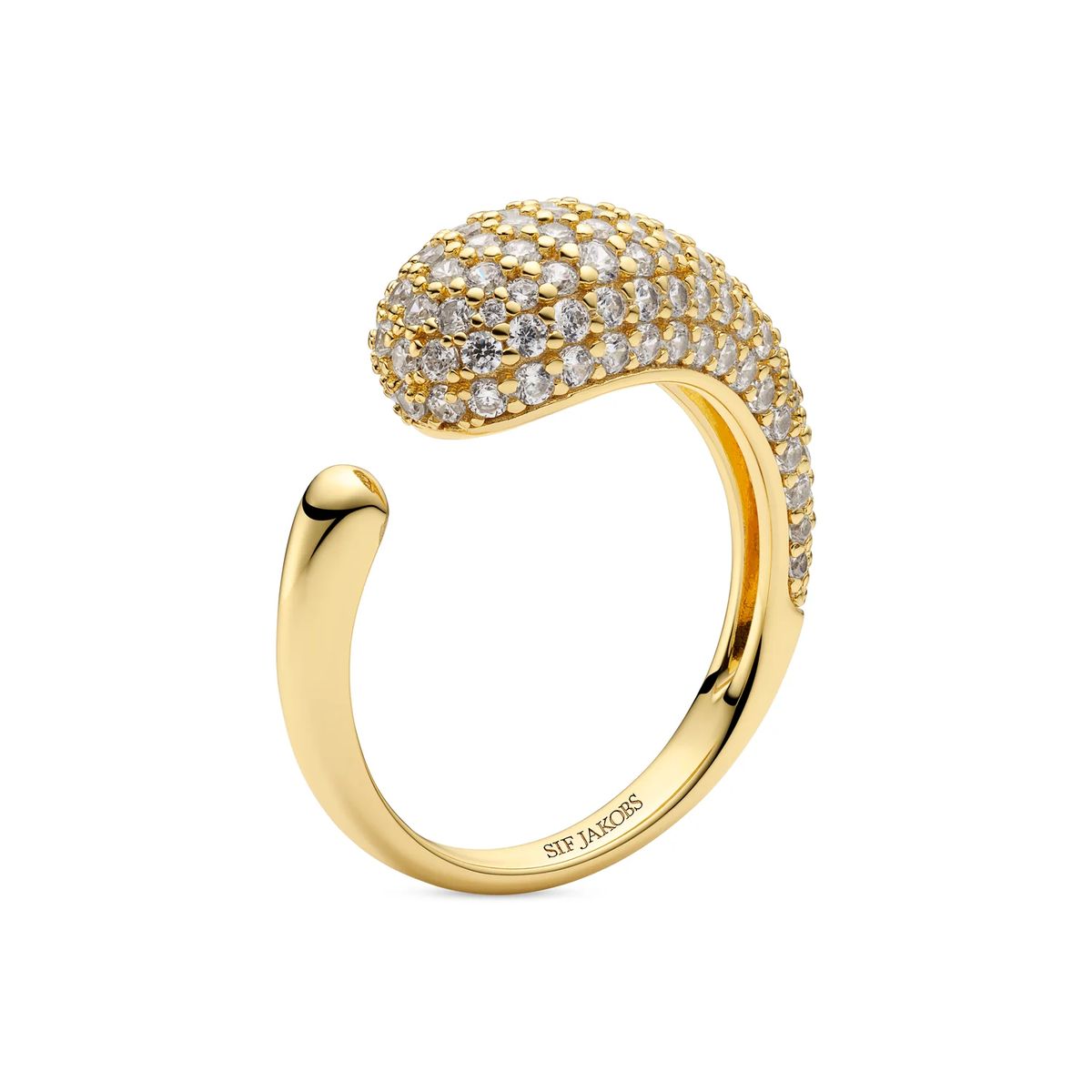 Eleganter offener Ring mit Tropfendesign