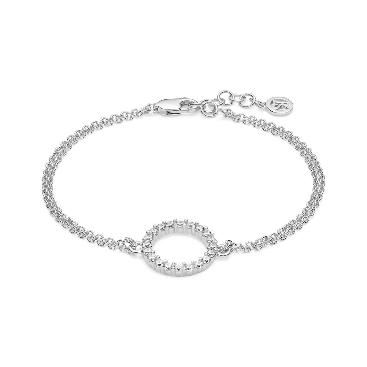 Armband mit Kreisanhänger und Doppelreihung