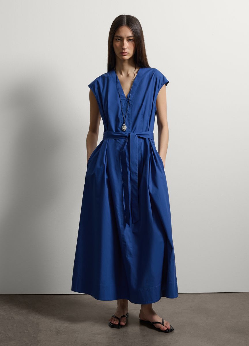 V-Ausschnitt Maxikleid mit Gürtel