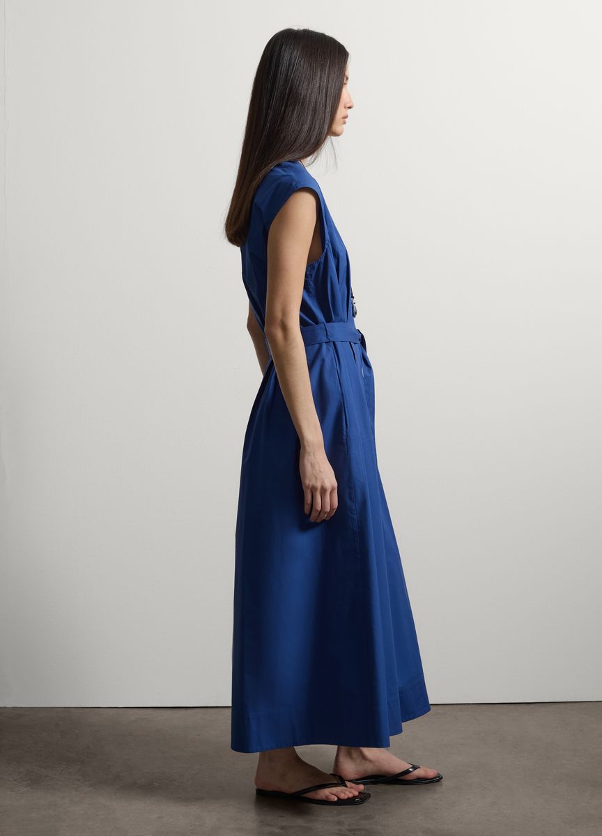 V-Ausschnitt Maxikleid mit Gürtel