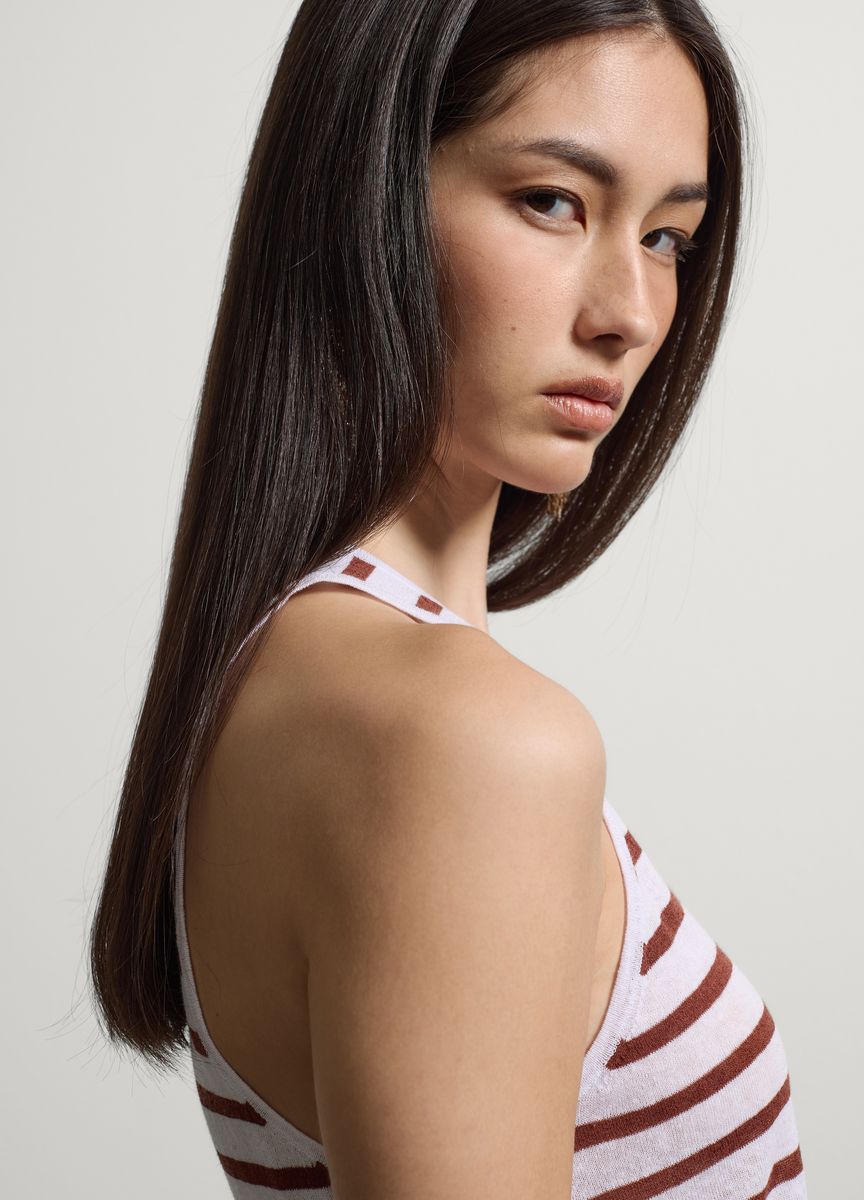 Gestreiftes Stricktop mit Racerback