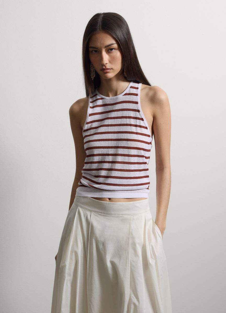 Gestreiftes Stricktop mit Racerback