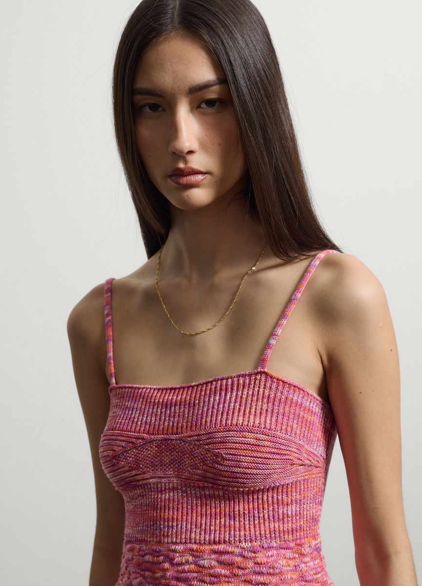 Strukturiertes Space-Dye Strick-Top