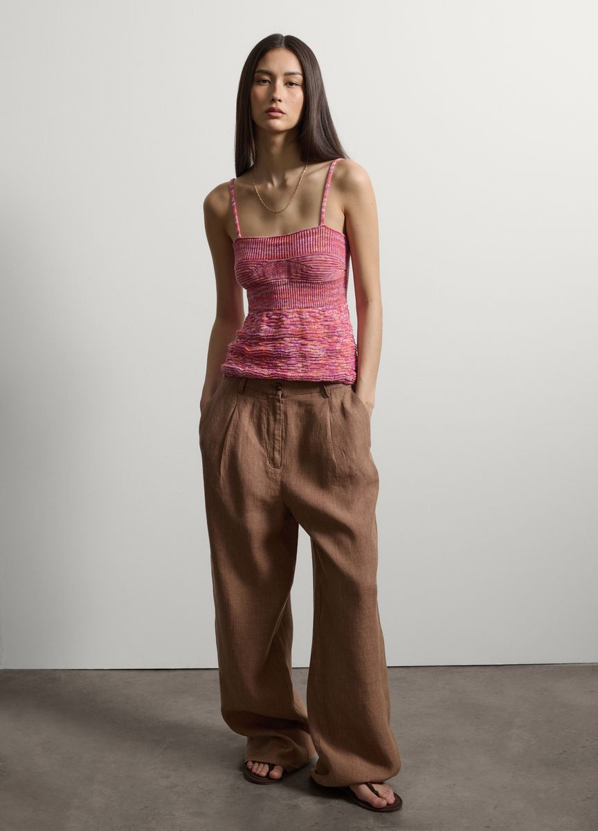 Strukturiertes Space-Dye Strick-Top