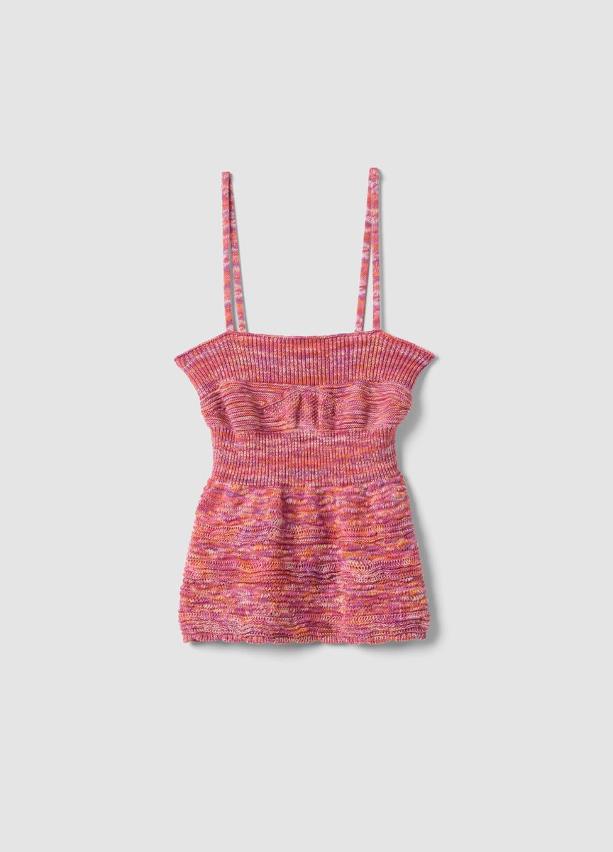 Strukturiertes Space-Dye Strick-Top