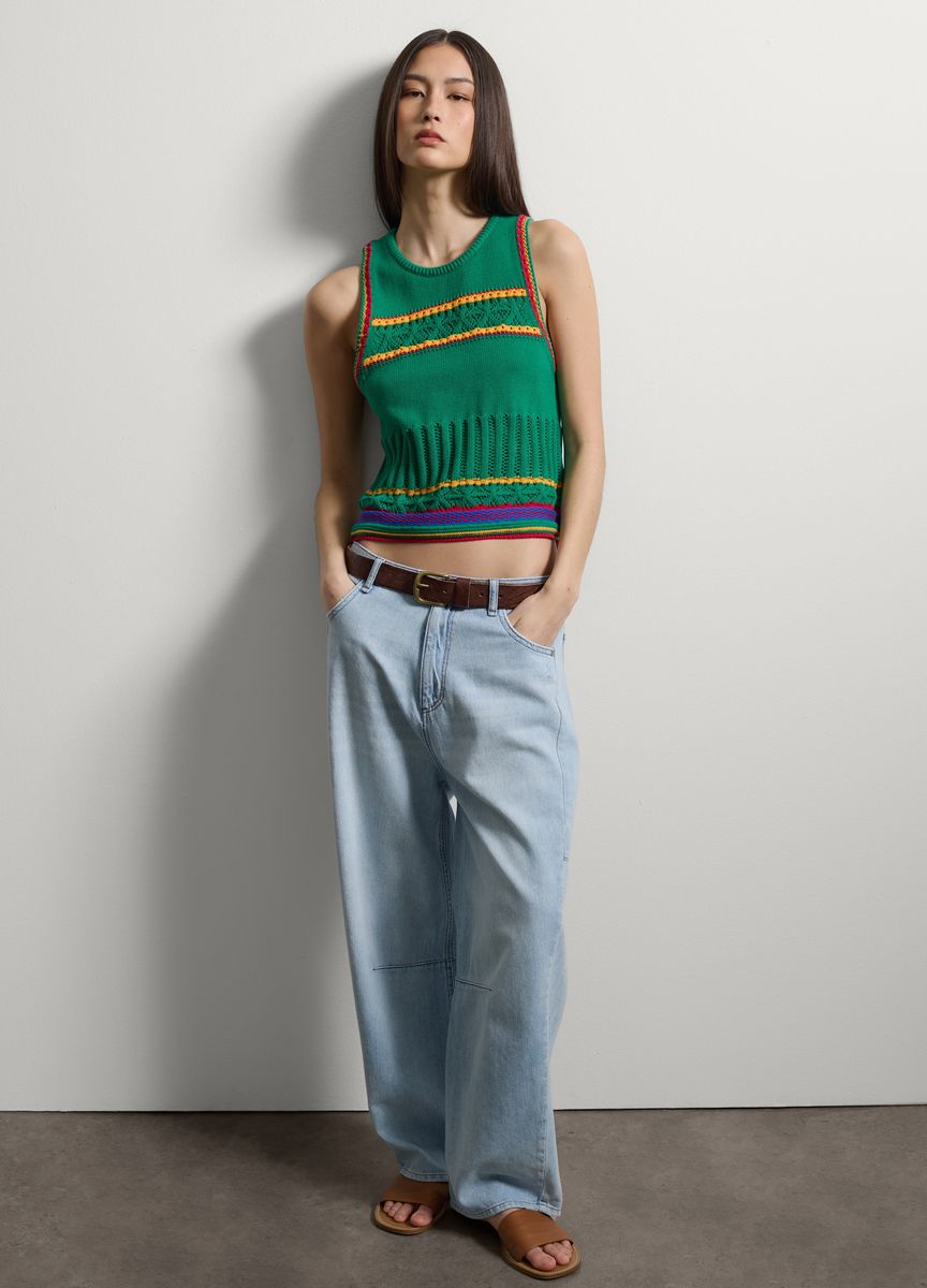 Strick-Top mit Pointelle-Muster