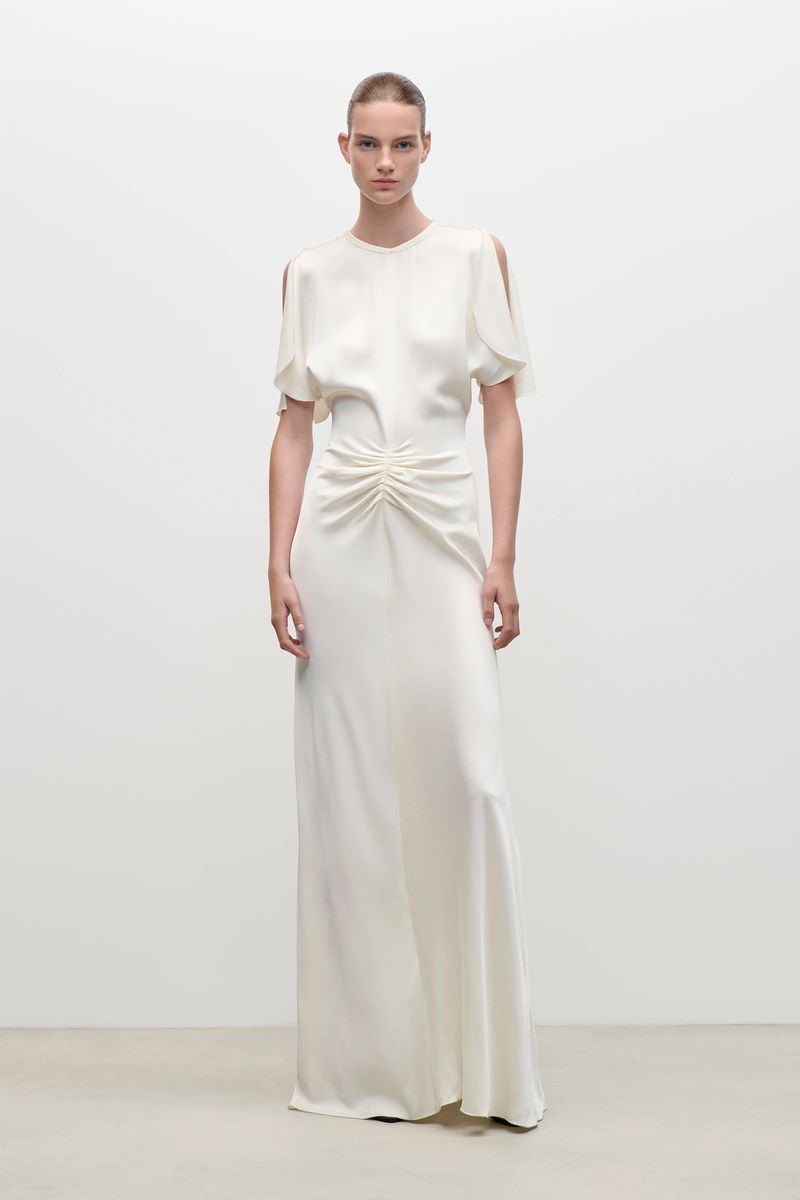 Elegantes Isabella Satin-Abendkleid mit Raffung