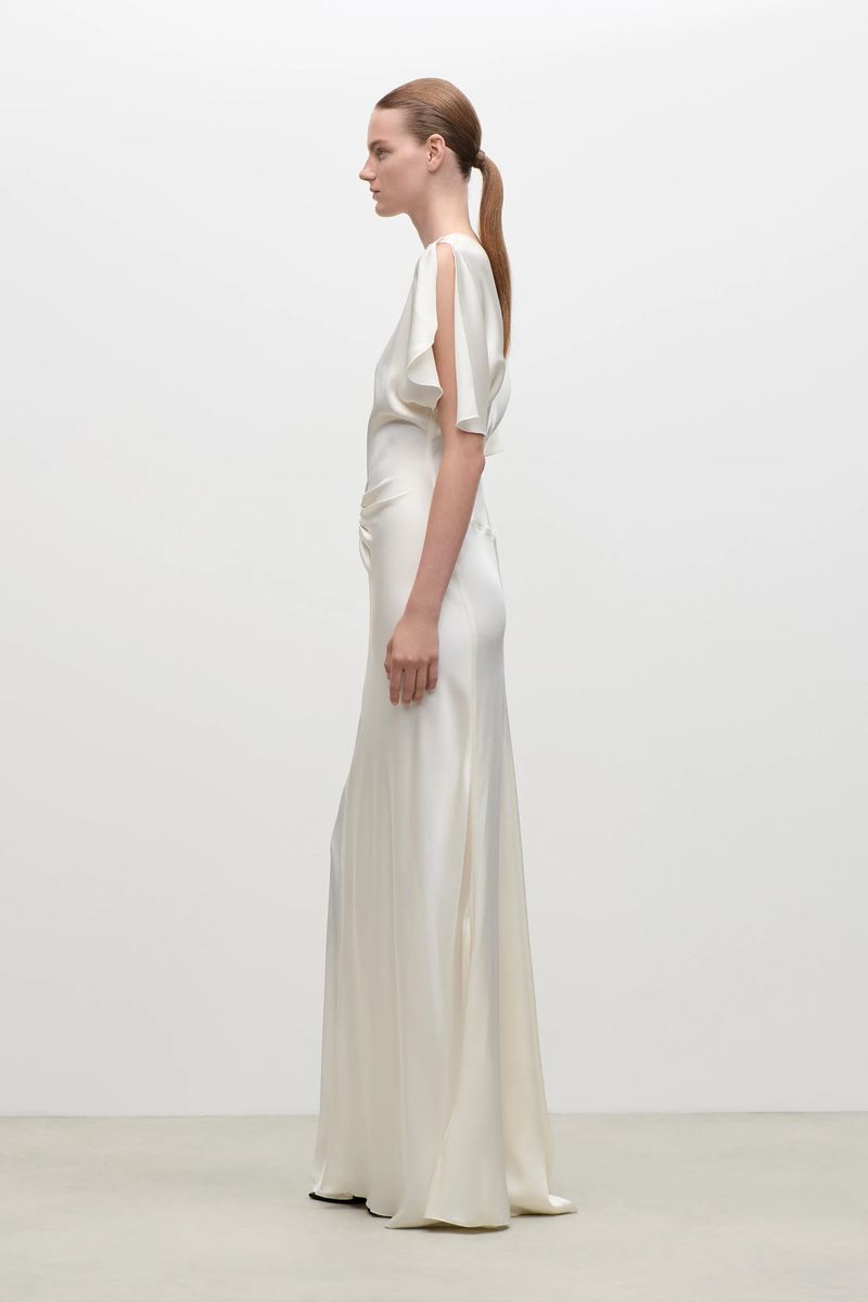 Elegantes Isabella Satin-Abendkleid mit Raffung