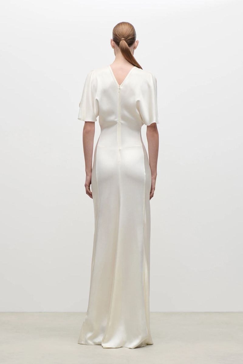 Elegantes Isabella Satin-Abendkleid mit Raffung