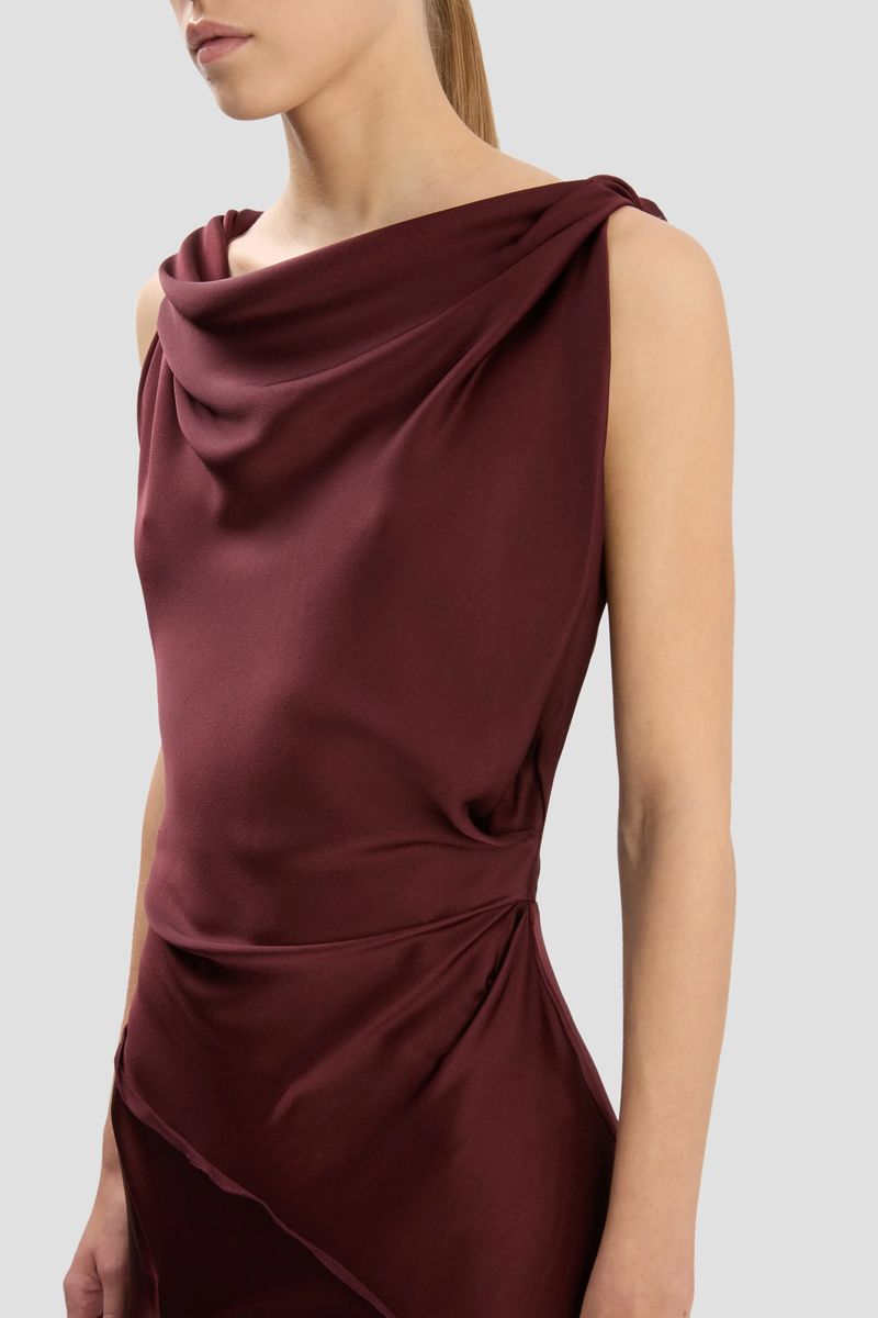 Drapiertes Posy-Midi aus Satin